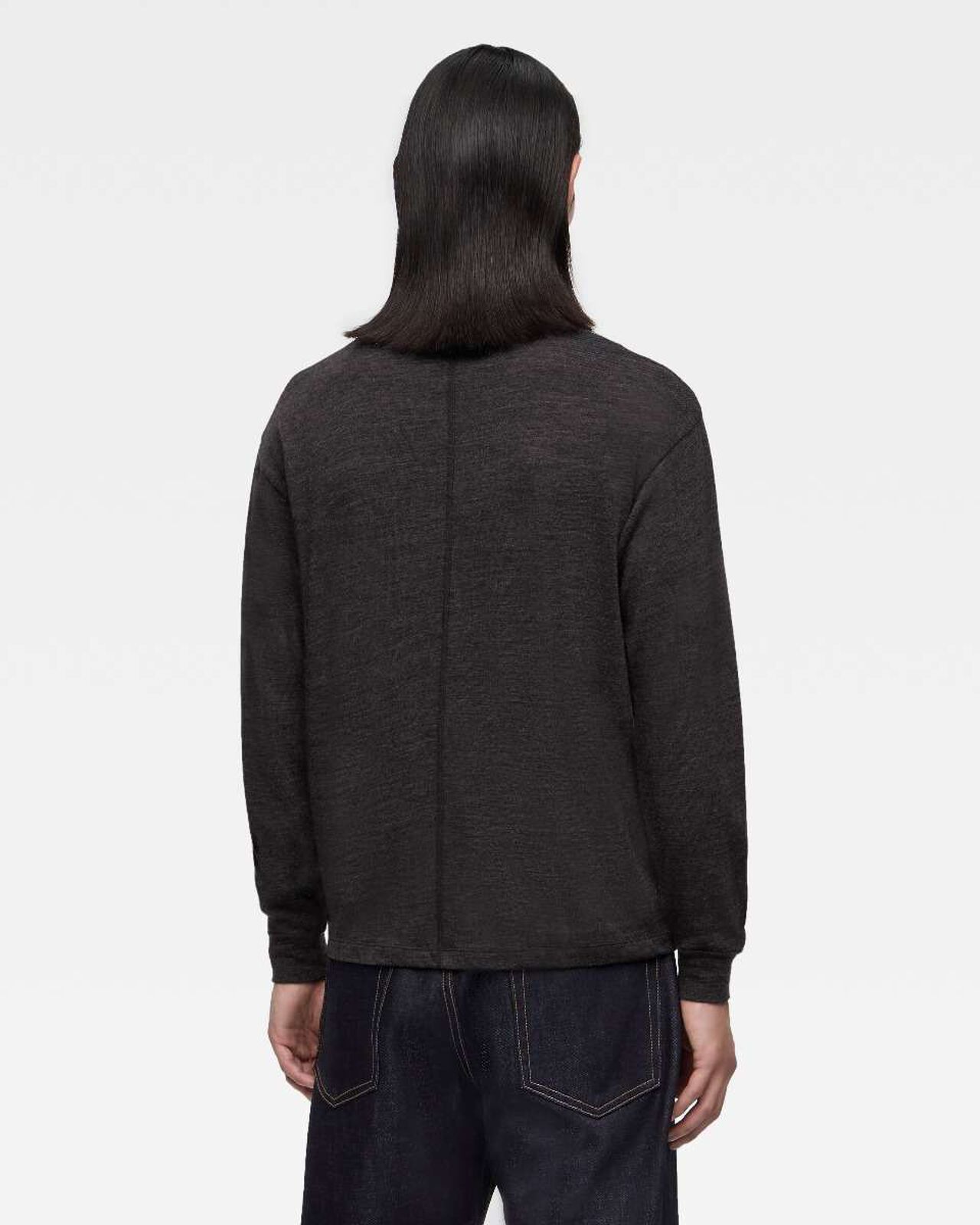MERINO WOOL L/S TEE,GRY, large image number 2