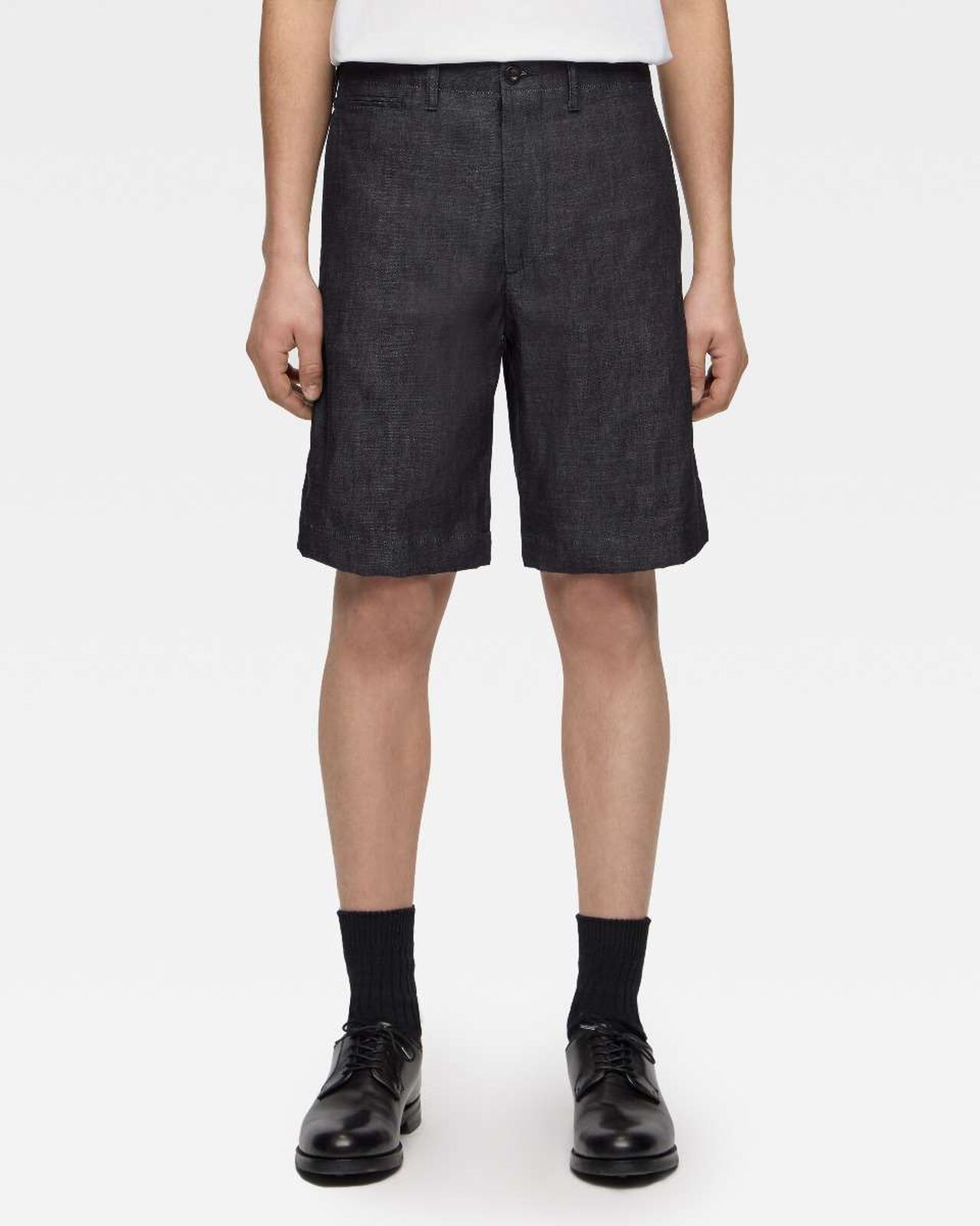 DENIM SLIM SHORTS,Indigo, large image number 0