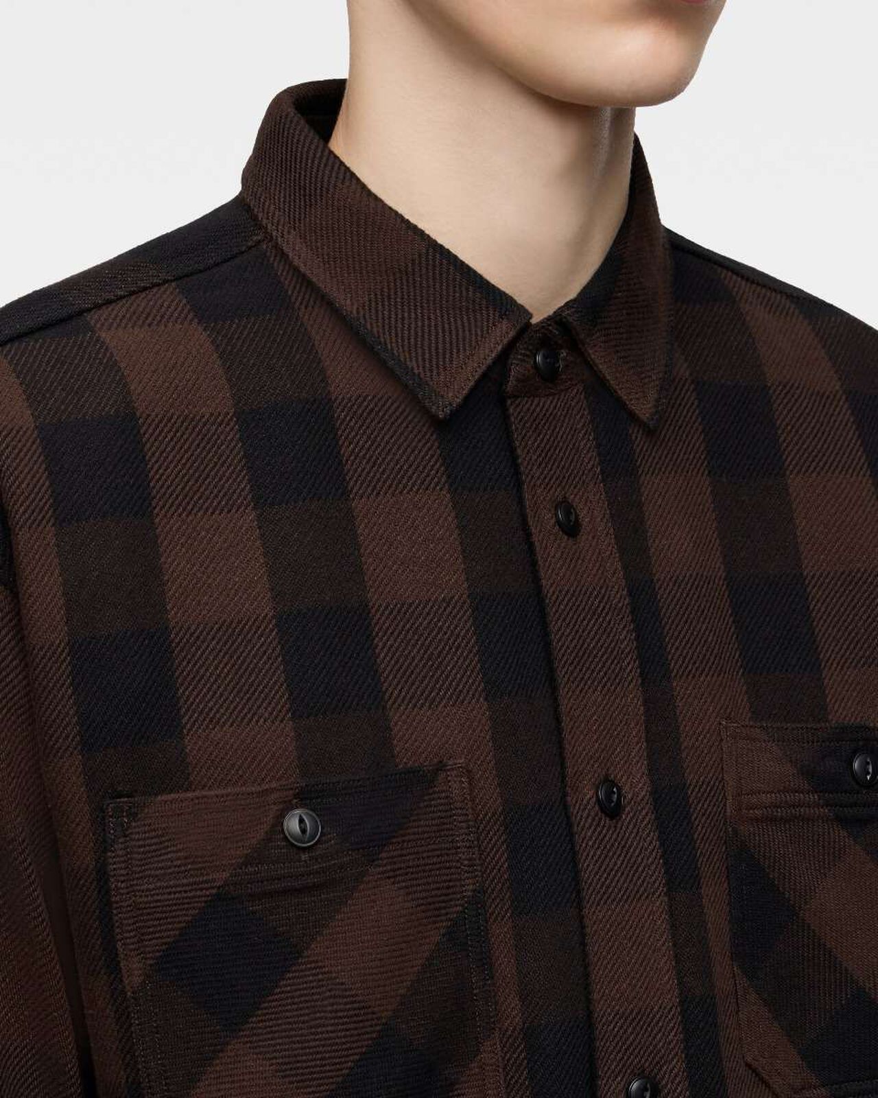 BLOCK CHECK L/S SHIRT,BRN, large image number 4