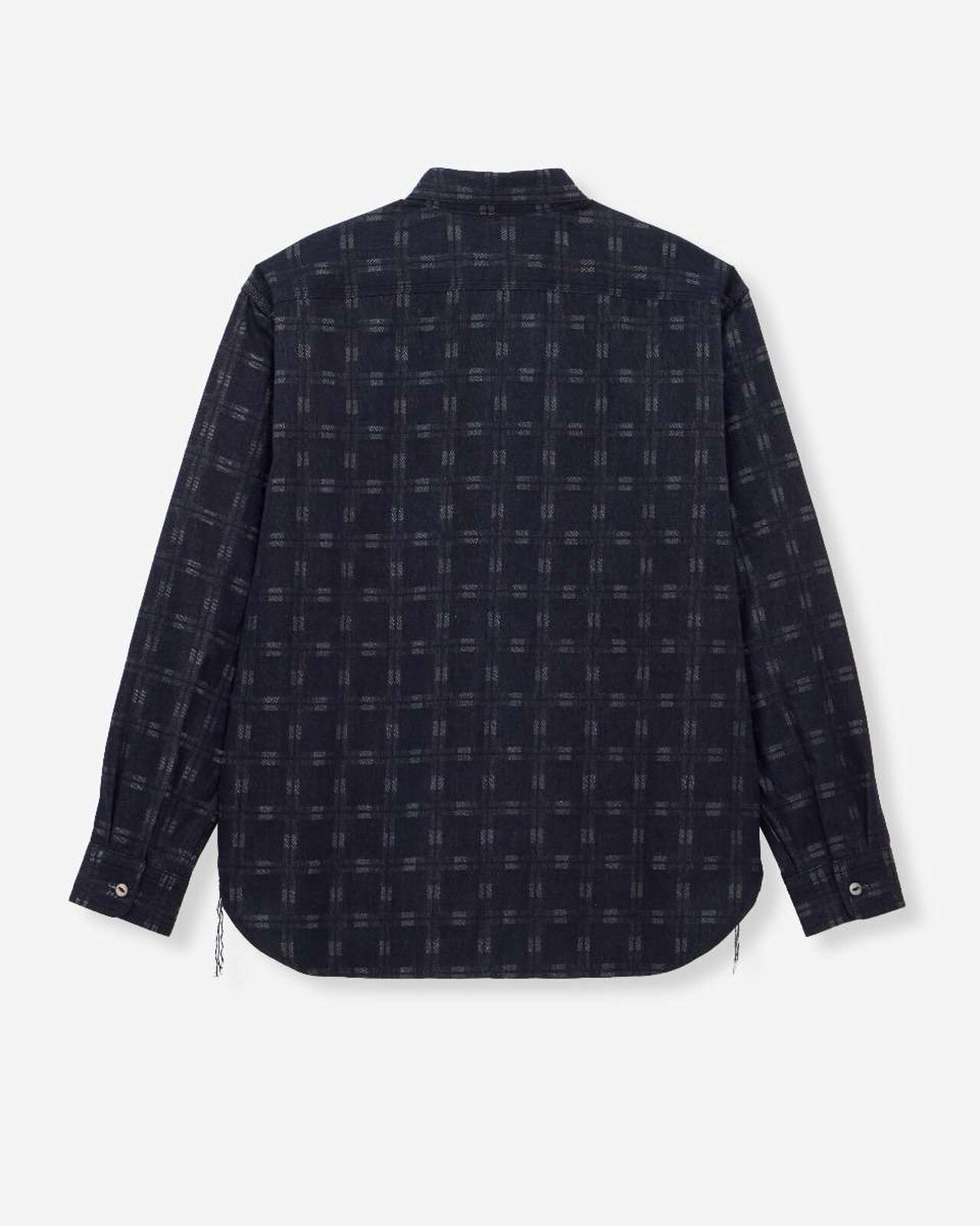 TRIPLE STITCH L/S JACQUARD SHIRT - INDIGO,Indigo, large image number 6