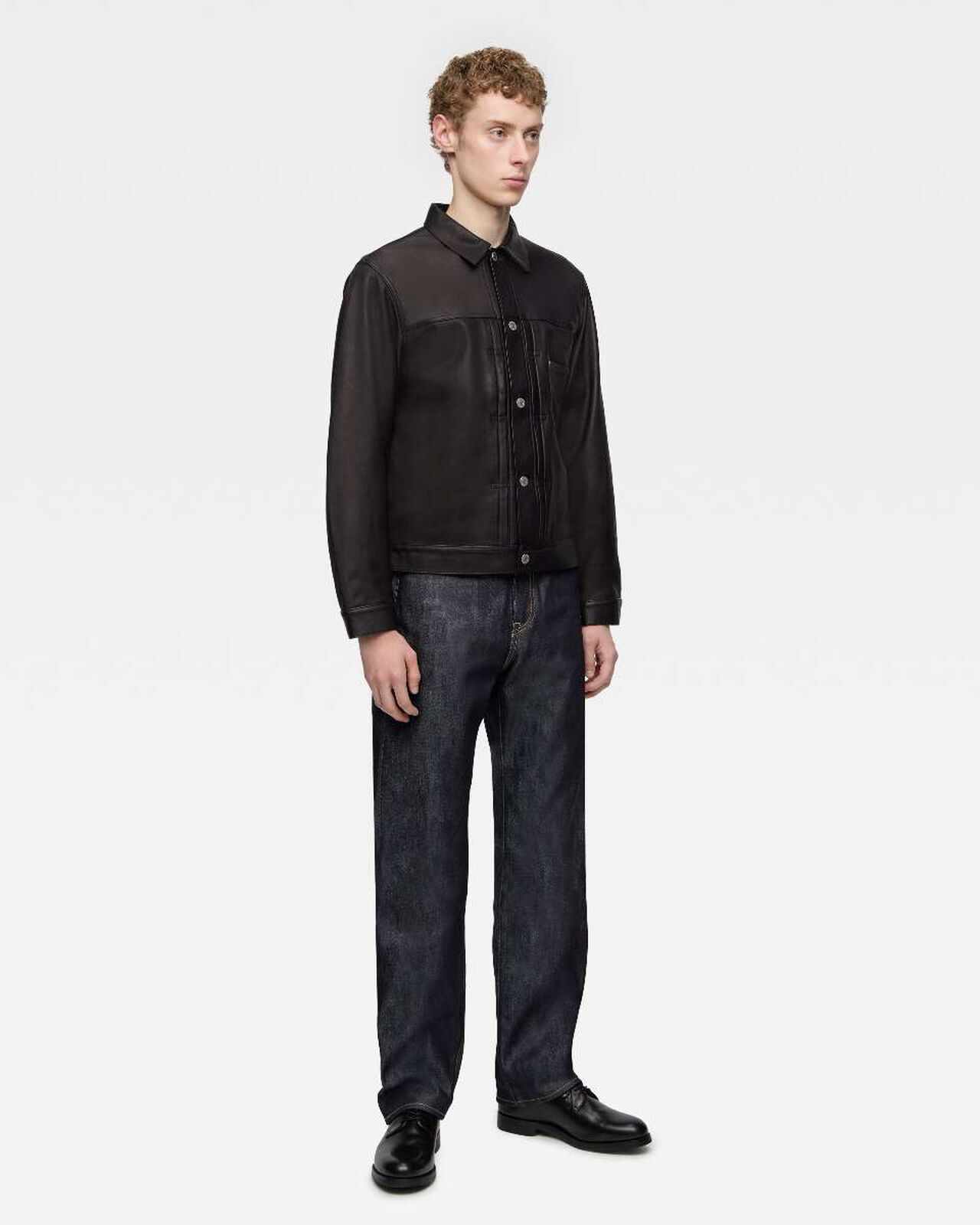 LEATHER JACKET,BLK, large image number 3
