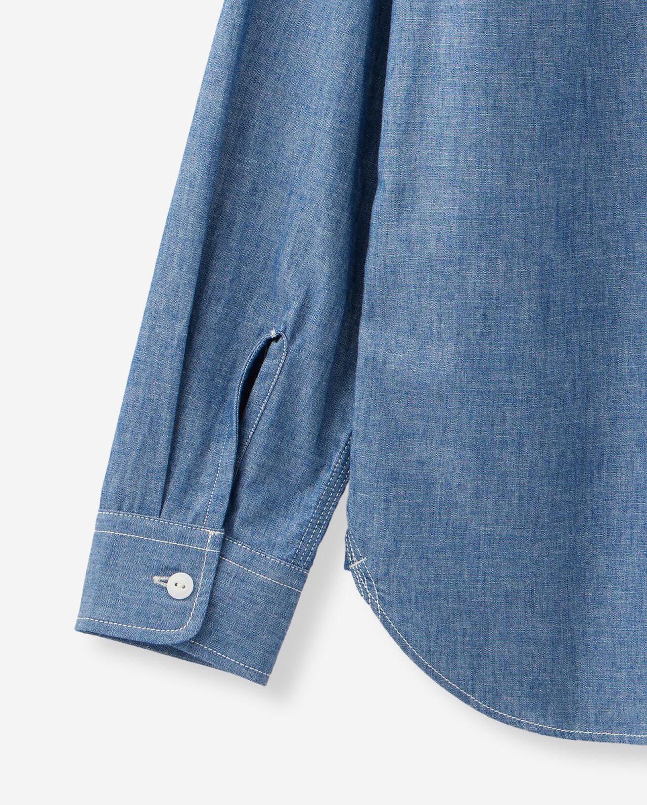 TRIPLE STITCH L/S CHAMBRAY SHIRT,Indigo, large image number 9