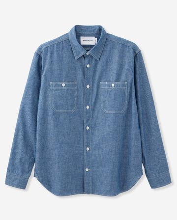 TRIPLE STITCH L/S CHAMBRAY SHIRT,Indigo, small image number 5