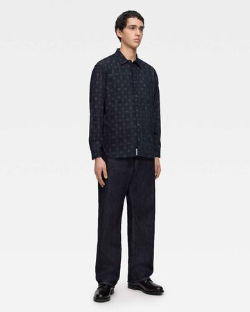 TRIPLE STITCH L/S JACQUARD SHIRT - INDIGO,Indigo, small image number 3