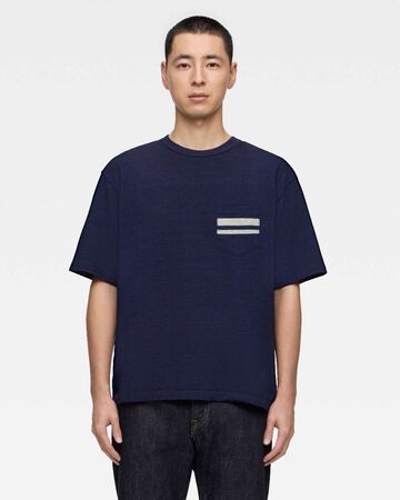 YARN DYED S/S POCKET TEE - INDIGO,Indigo, small image number 0