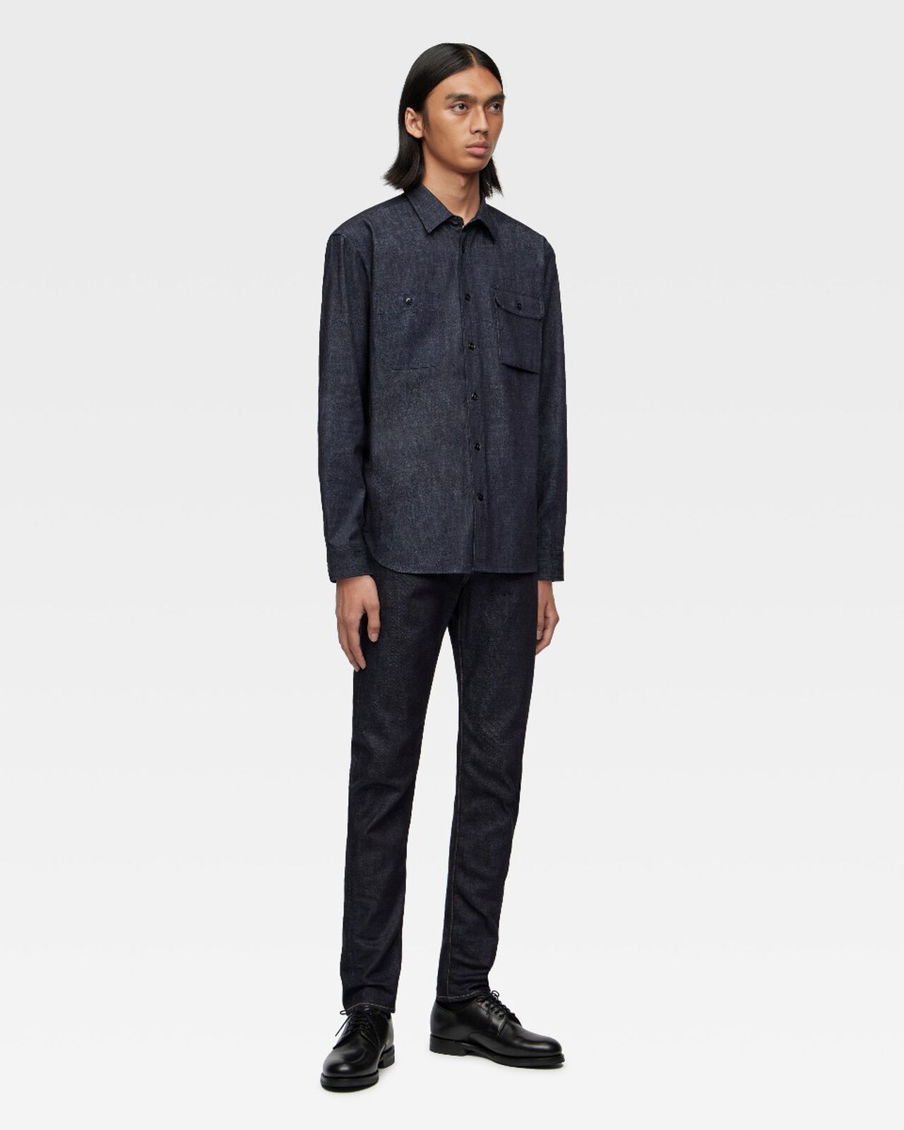 TRIPLE STITCH L/S DENIM SHIRT,Indigo, large image number 3