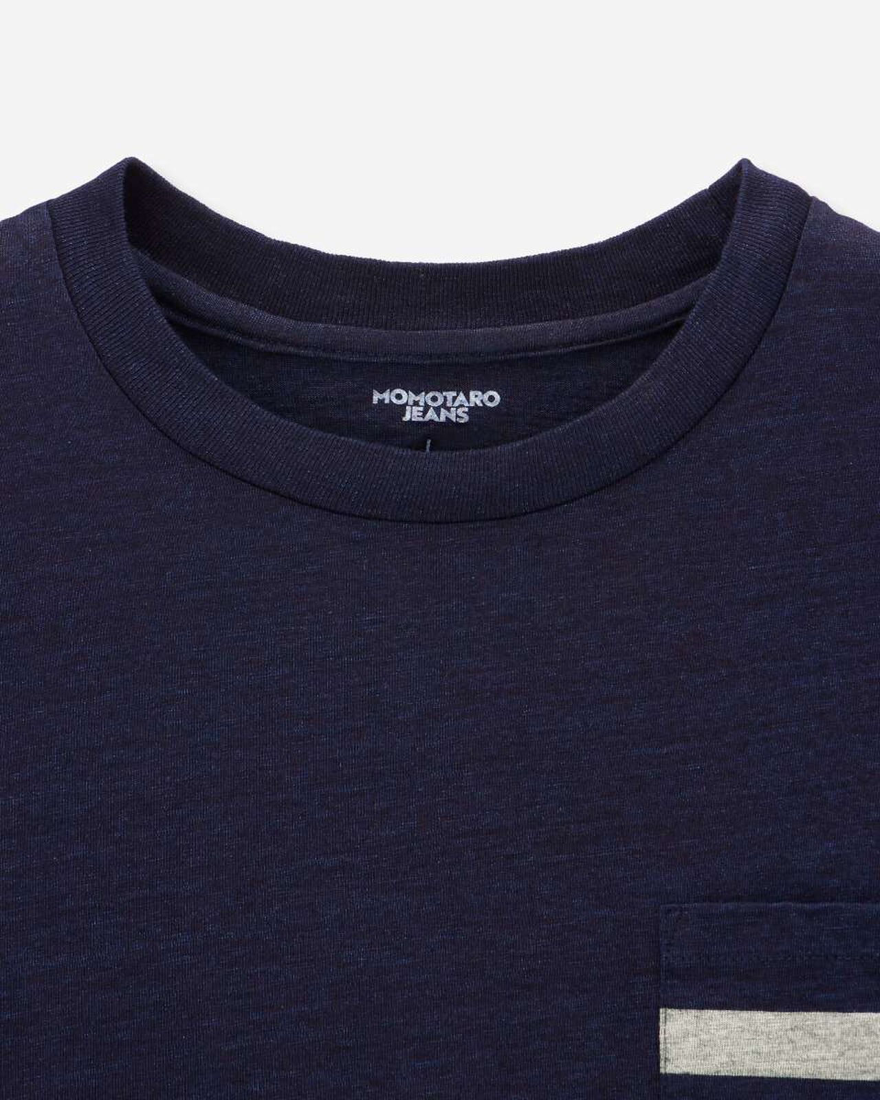 YARN DYED S/S POCKET TEE - INDIGO,Indigo, large image number 7