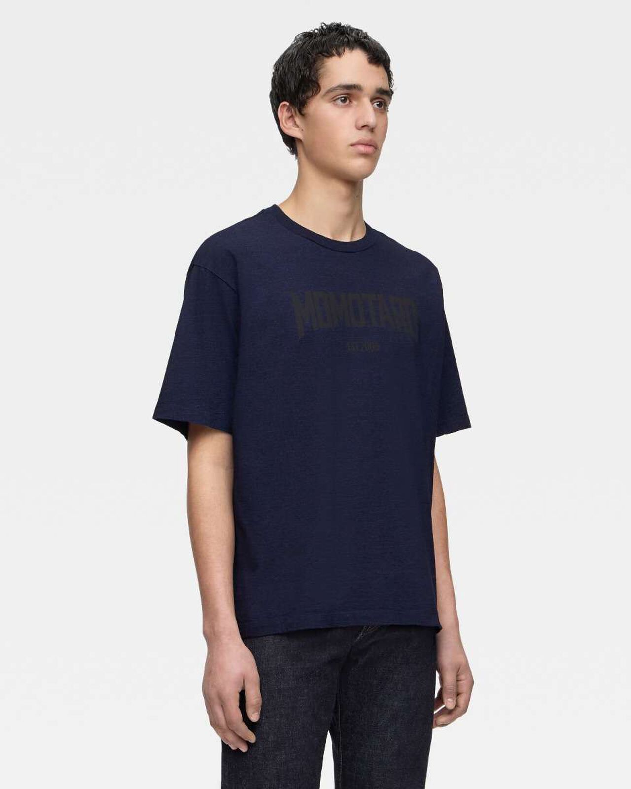 YARN DYED S/S TEE - ALPHABET FRONT),Indigo, large image number 1