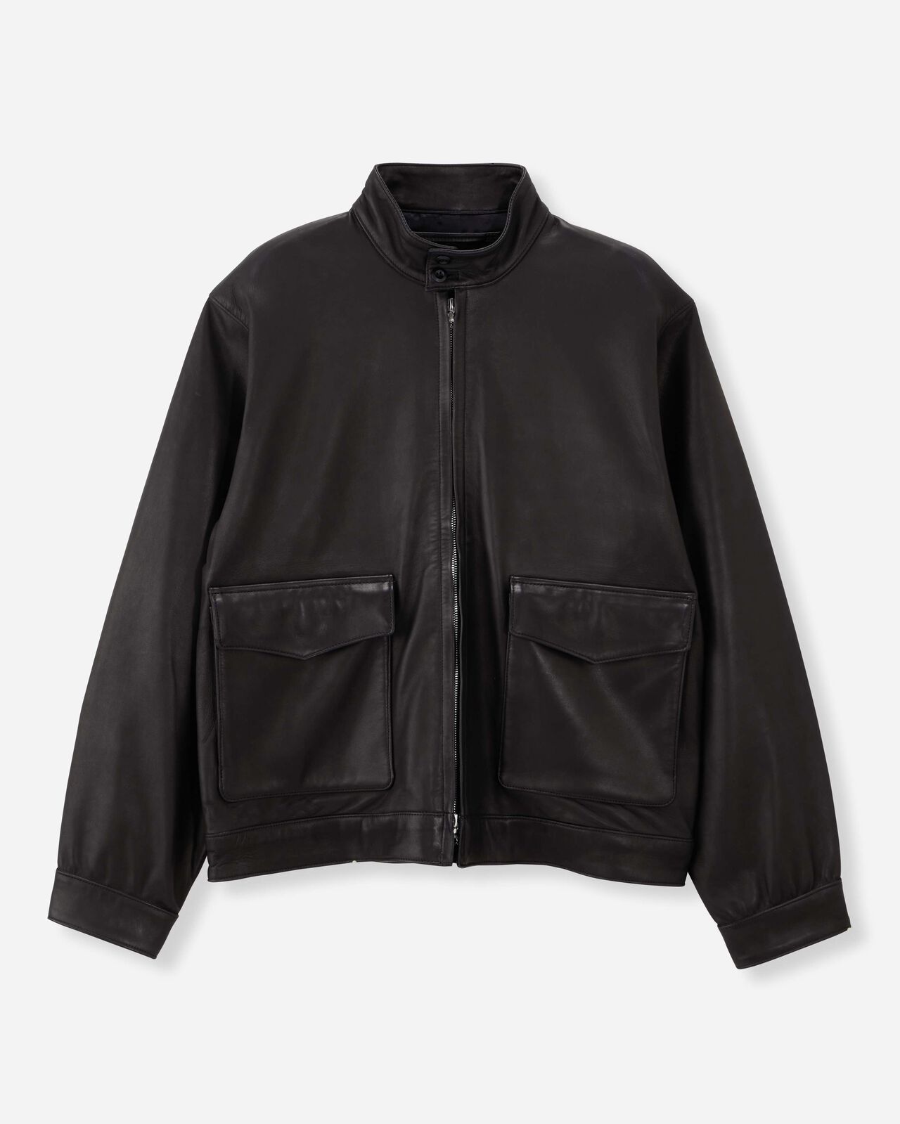 SMOOTH LEATHER JACKET,BLK, large image number 17