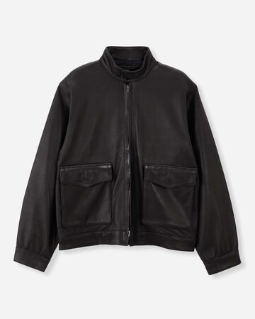 SMOOTH LEATHER JACKET,BLK, large image number 17