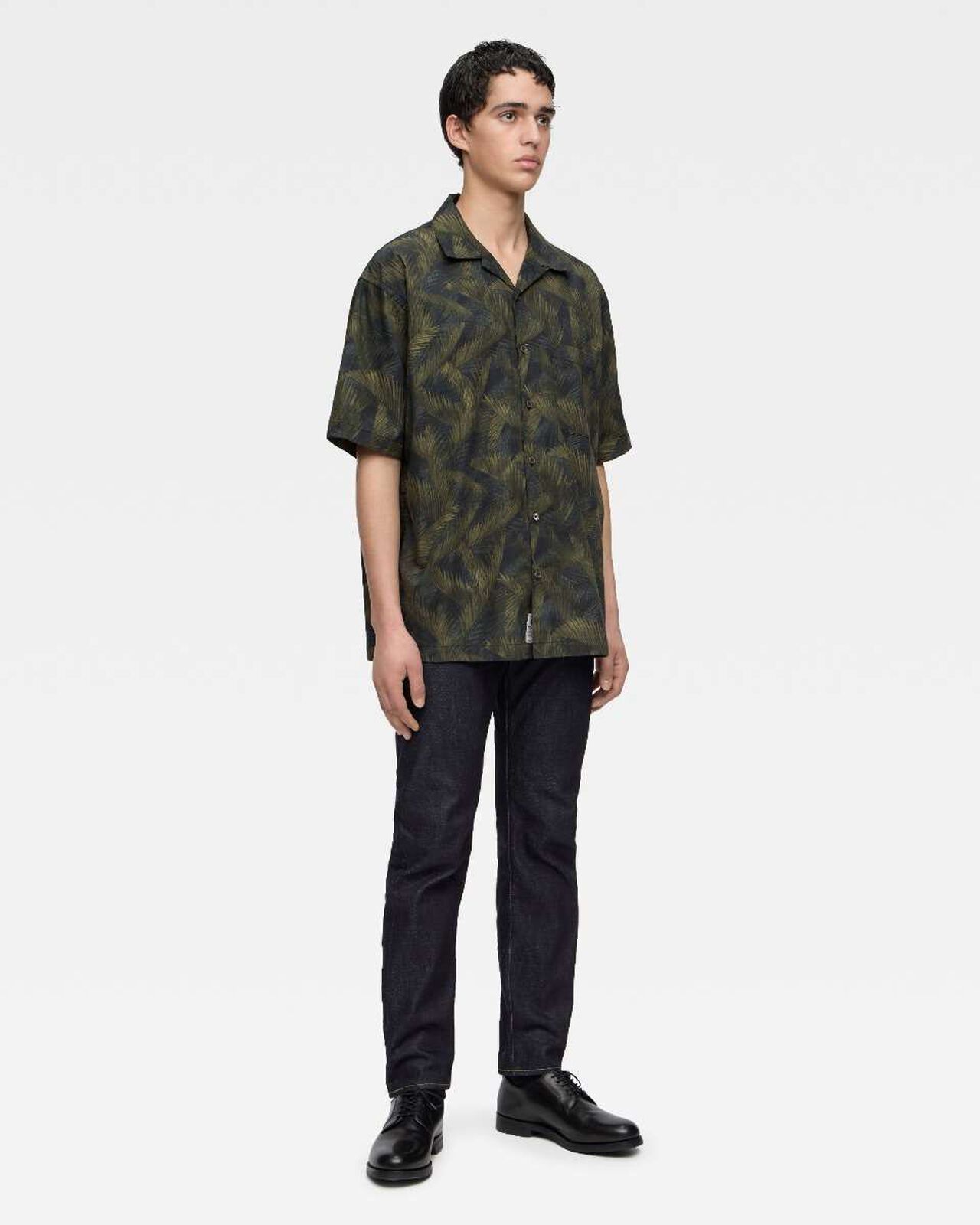 Soon MMSS6000 CYCADS PATTERN S/S SHIRT,GRN, large image number 3