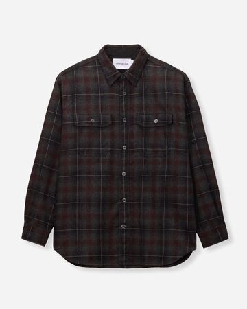 WOOL×CASHMERE OMBRE CHECK L/S SHIRT,GRY, small image number 5