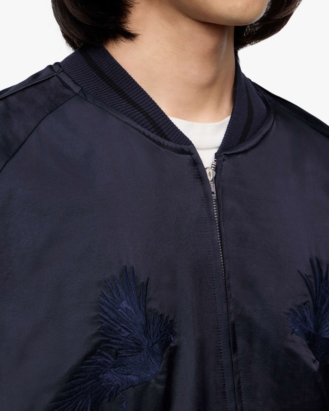 SATIN SOUVENIR JACKET,NAVY, large image number 4