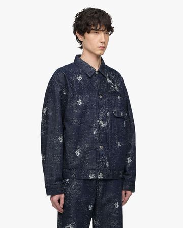 #001 DENIM JKT - JAGUARD,Indigo, large image number 1