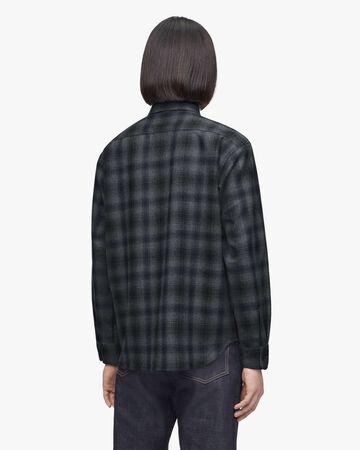 WOOL CHECK SHIRT,NAVY, large image number 2