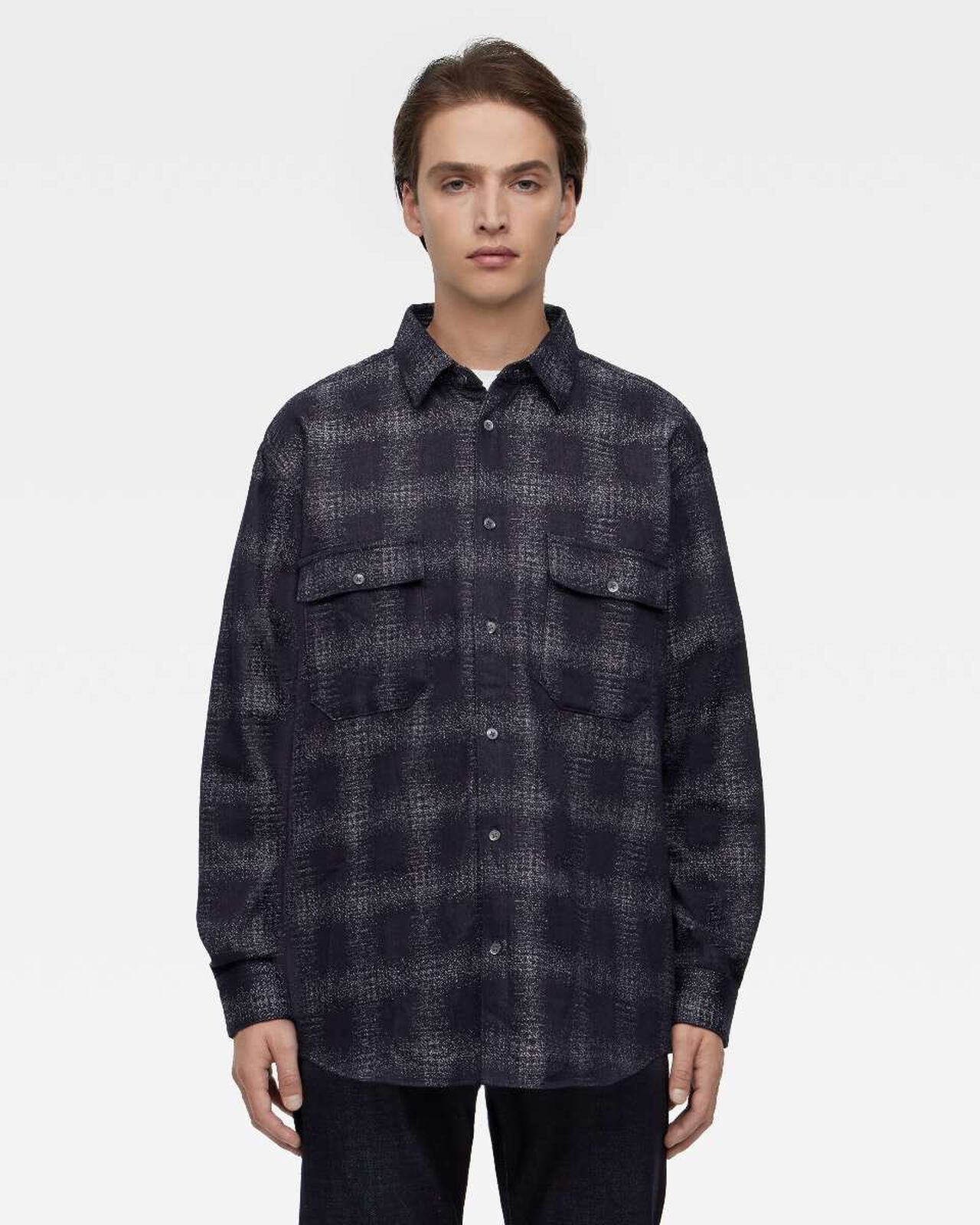 ORIGINAL CHECK JACQUARD SHIRT,Indigo, large image number 0