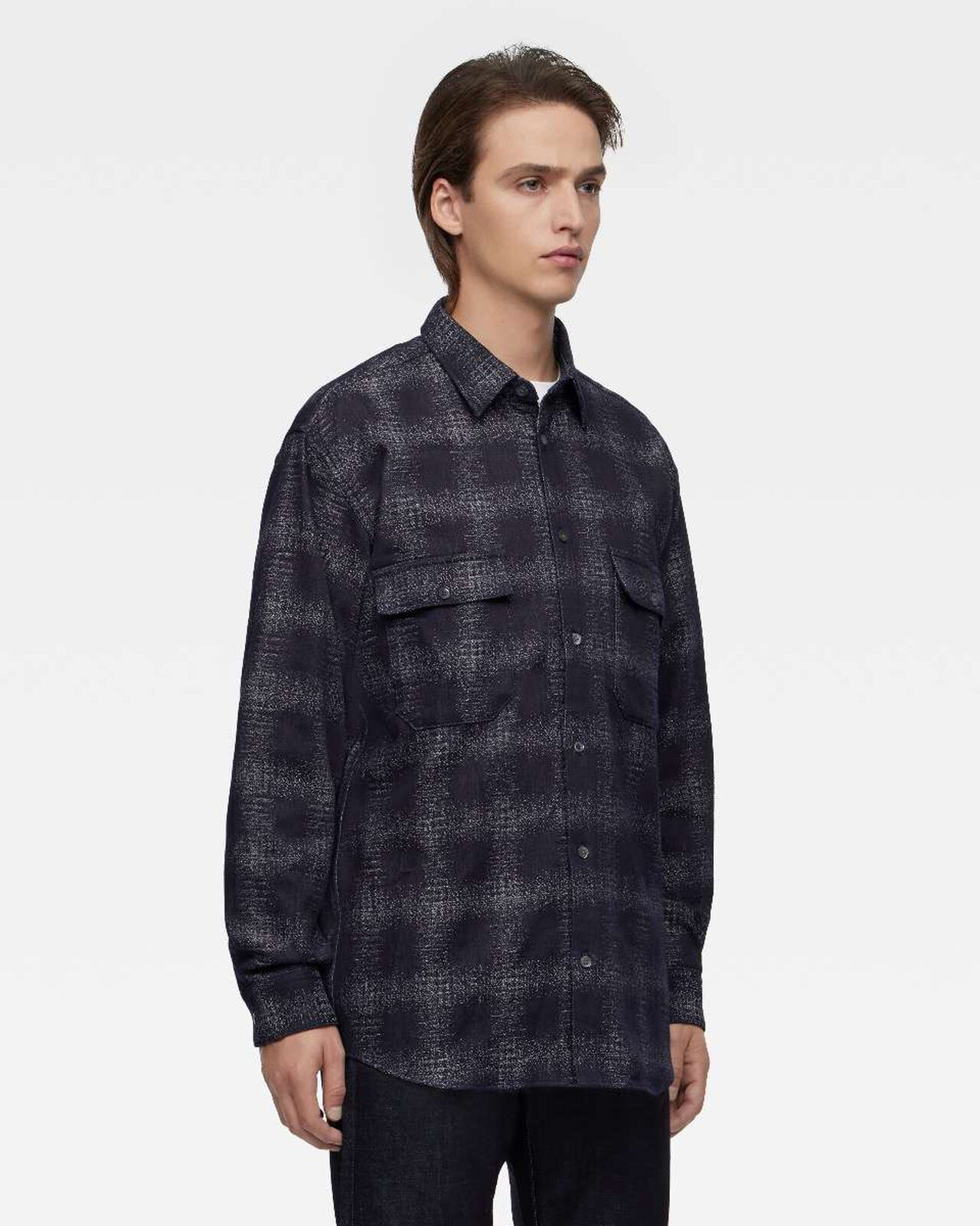 ORIGINAL CHECK JACQUARD SHIRT,Indigo, large image number 1
