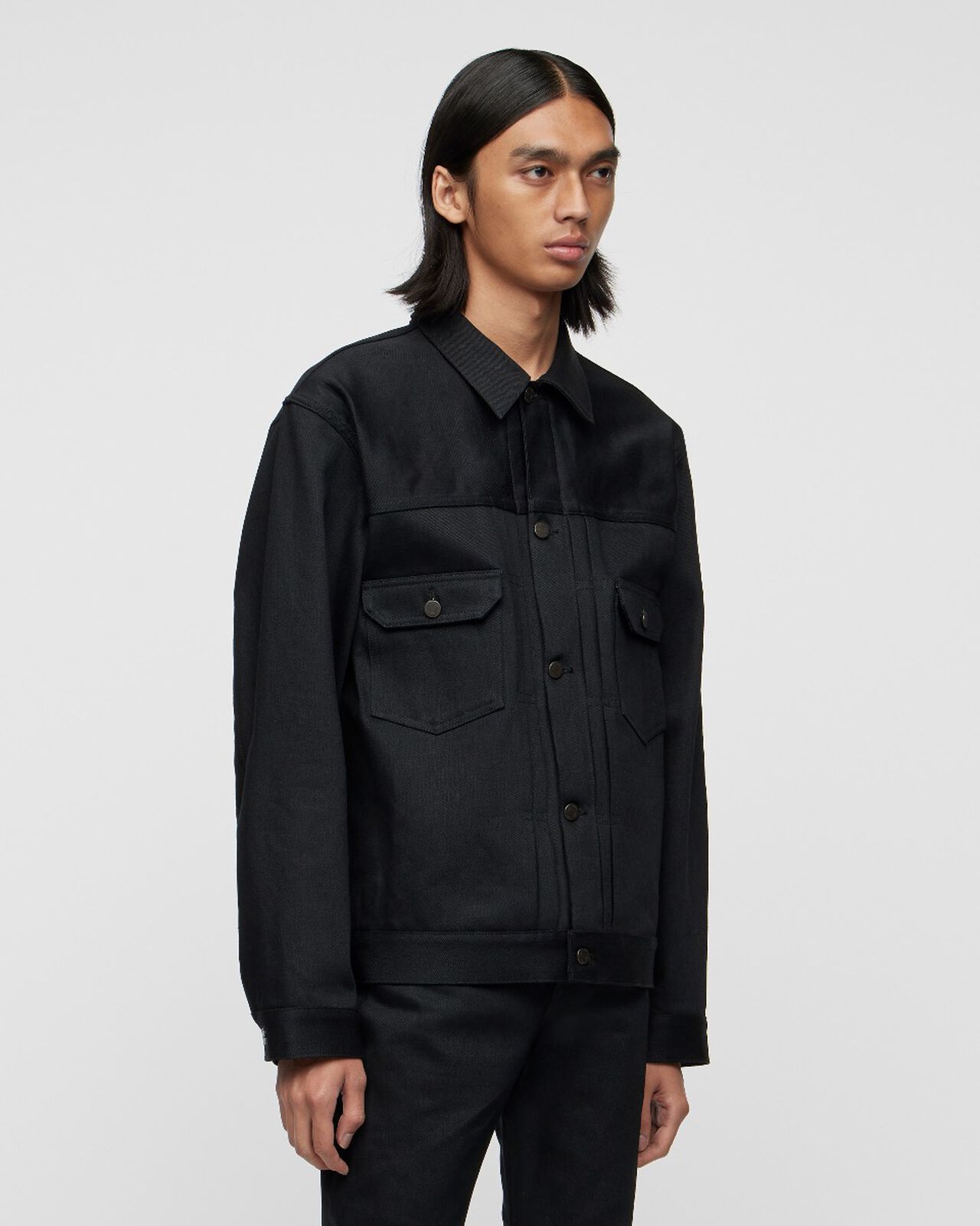 #002 STANDARD DENIM JACKET 14.7oz,Schwarz, large image number 1