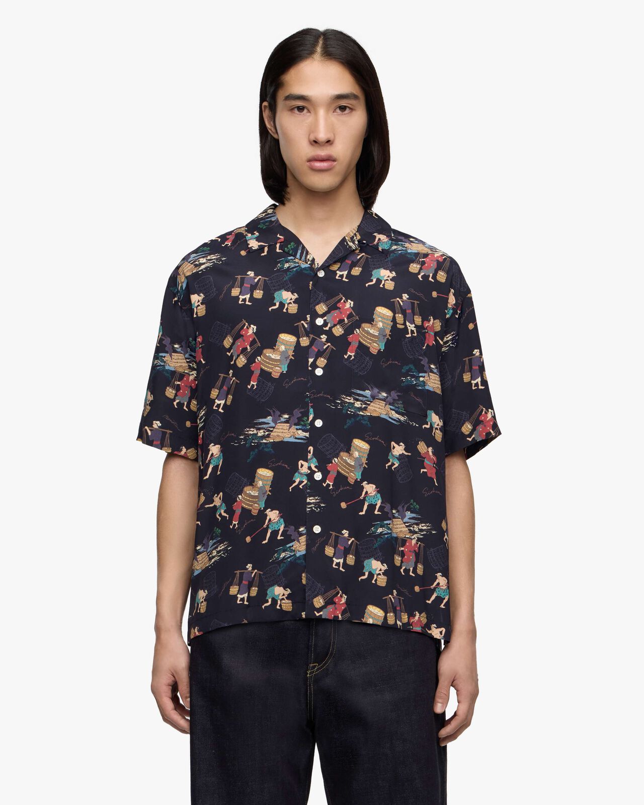 [Late Feb Release] RAYON S/S  SHIRT,BLK, large image number 0