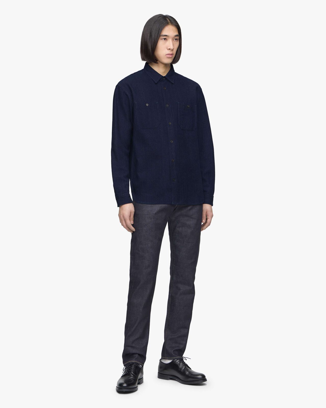 SASHIKO WORK SHIRT,Indigo, large image number 3
