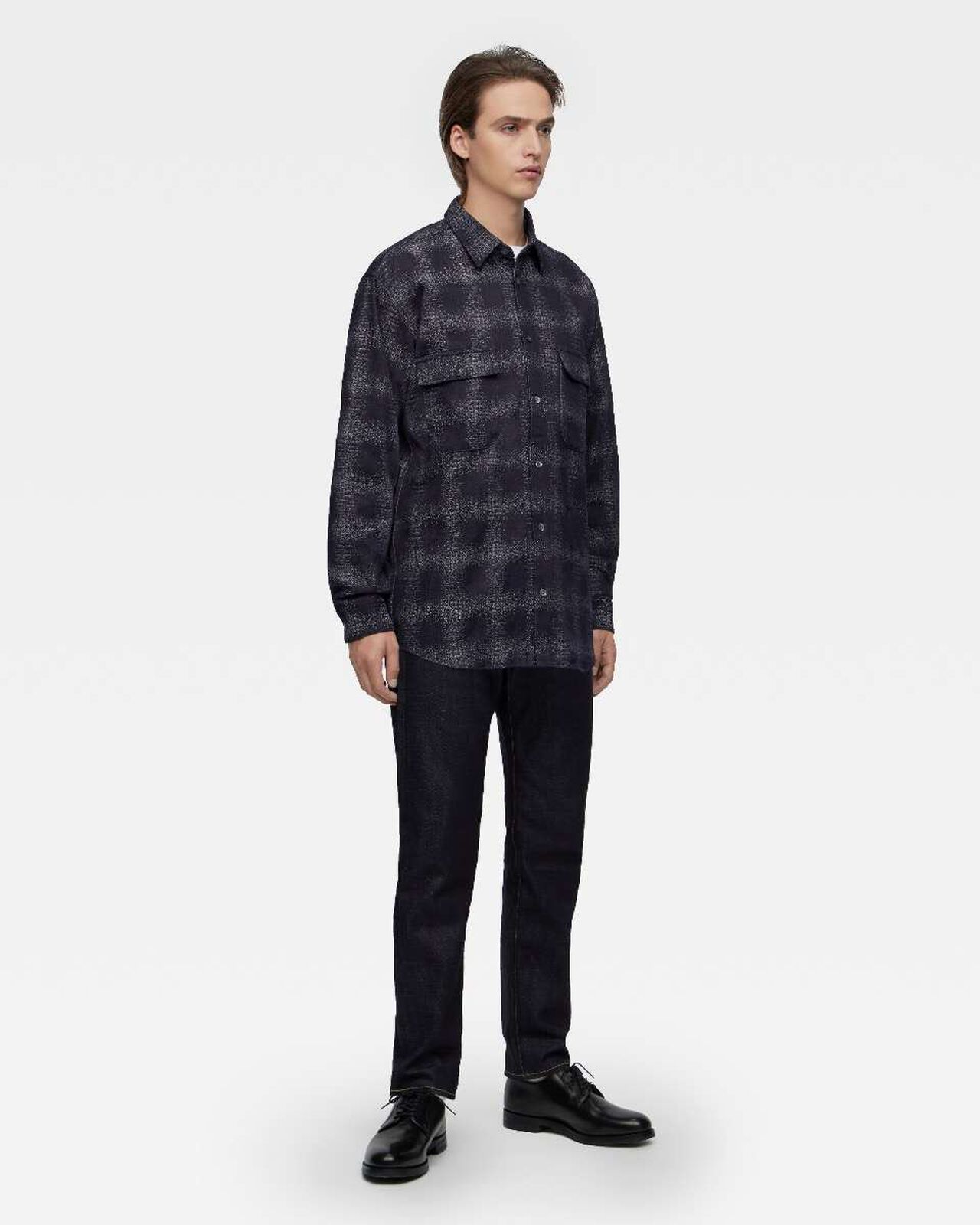ORIGINAL CHECK JACQUARD SHIRT,Indigo, large image number 3