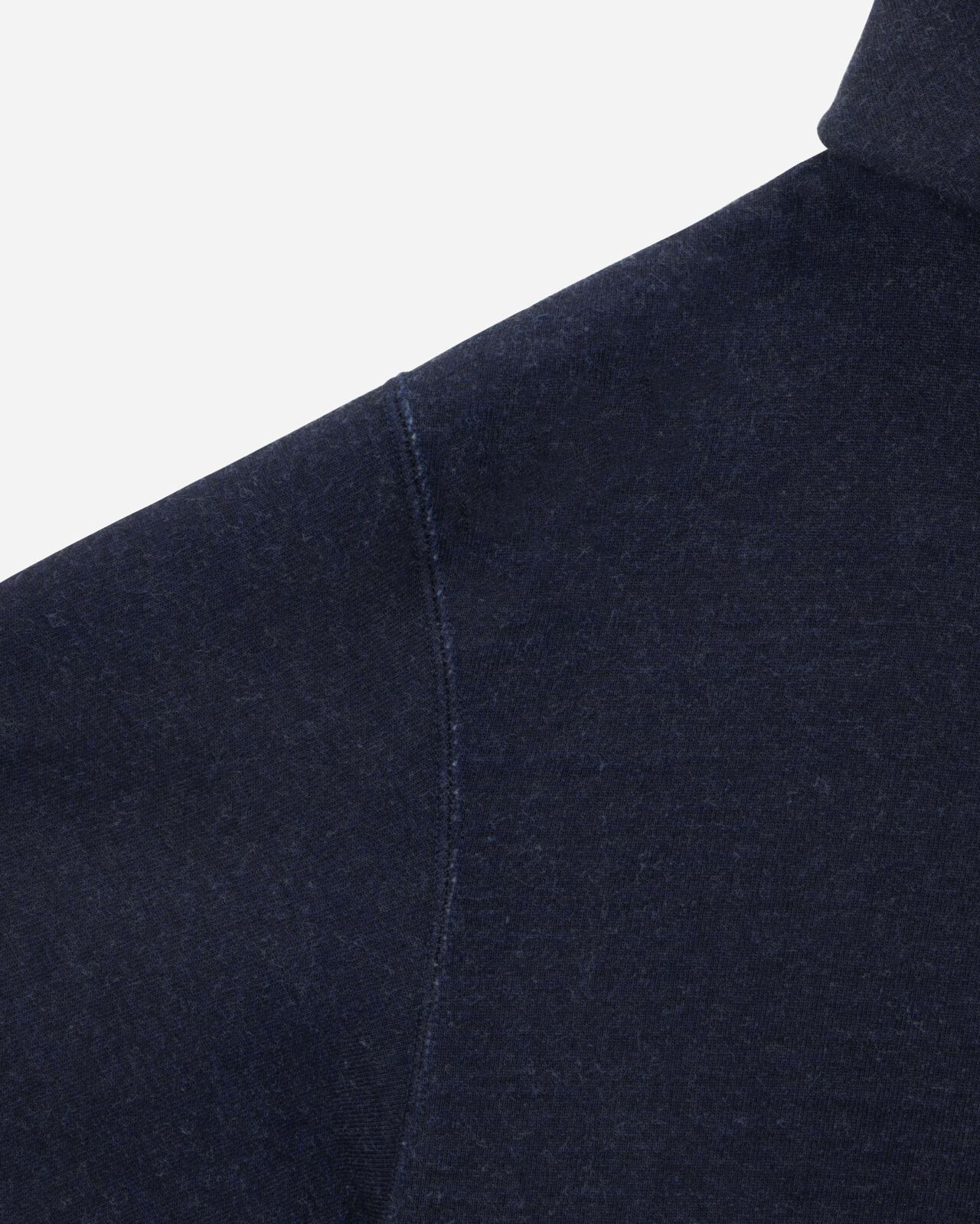 INDIGO SWEAT ZIP UP HOODY-YARN DYED,Indigo, large image number 8