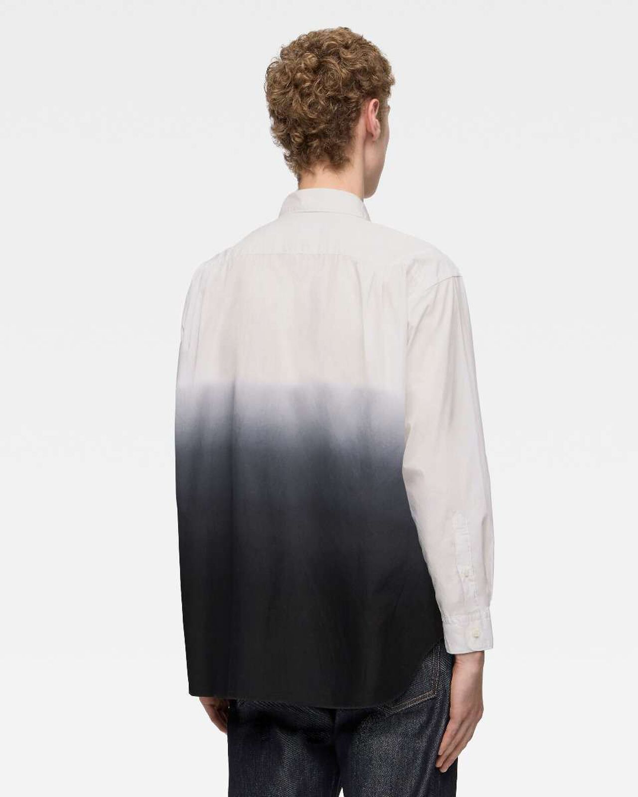 BROAD L/S SHIRT - KYOTO MONTSUKI GRADATION,Noir, large image number 2