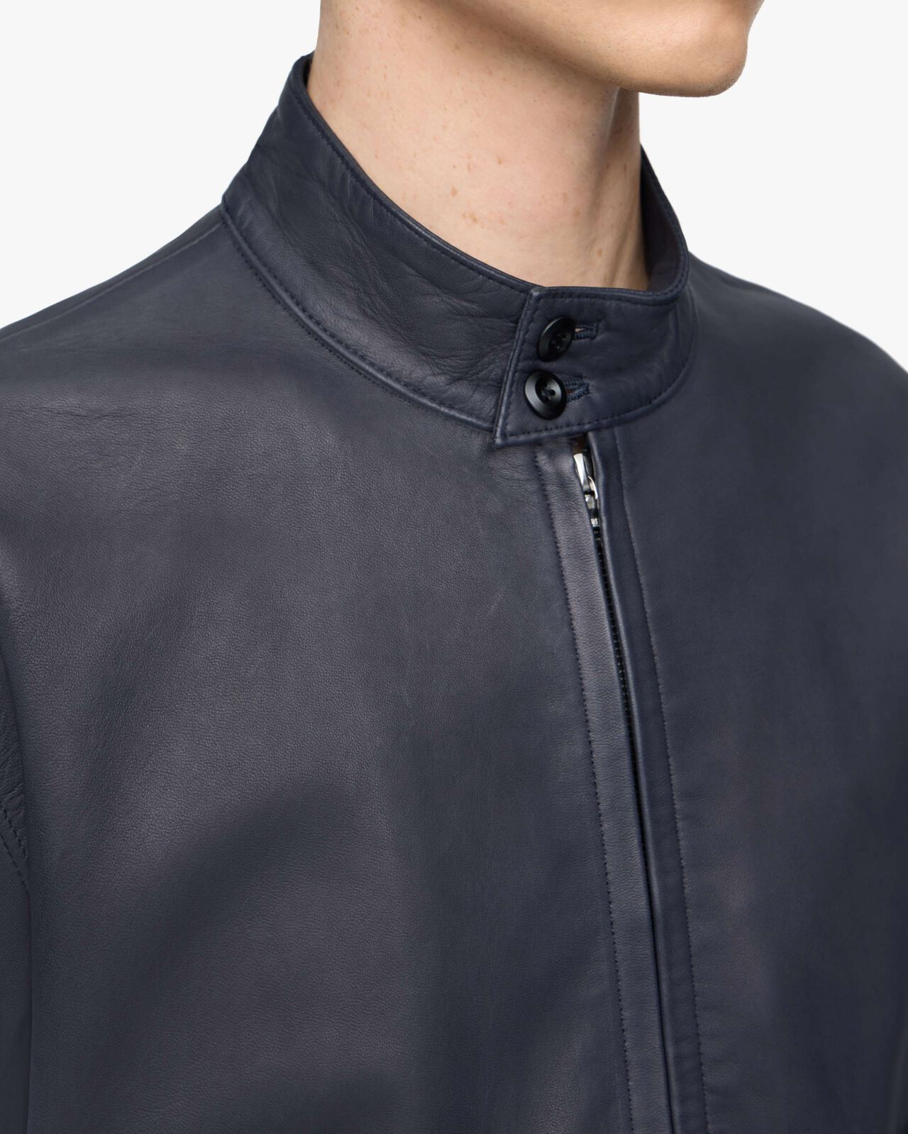 SMOOTH LEATHER JACKET,BLK, large image number 4
