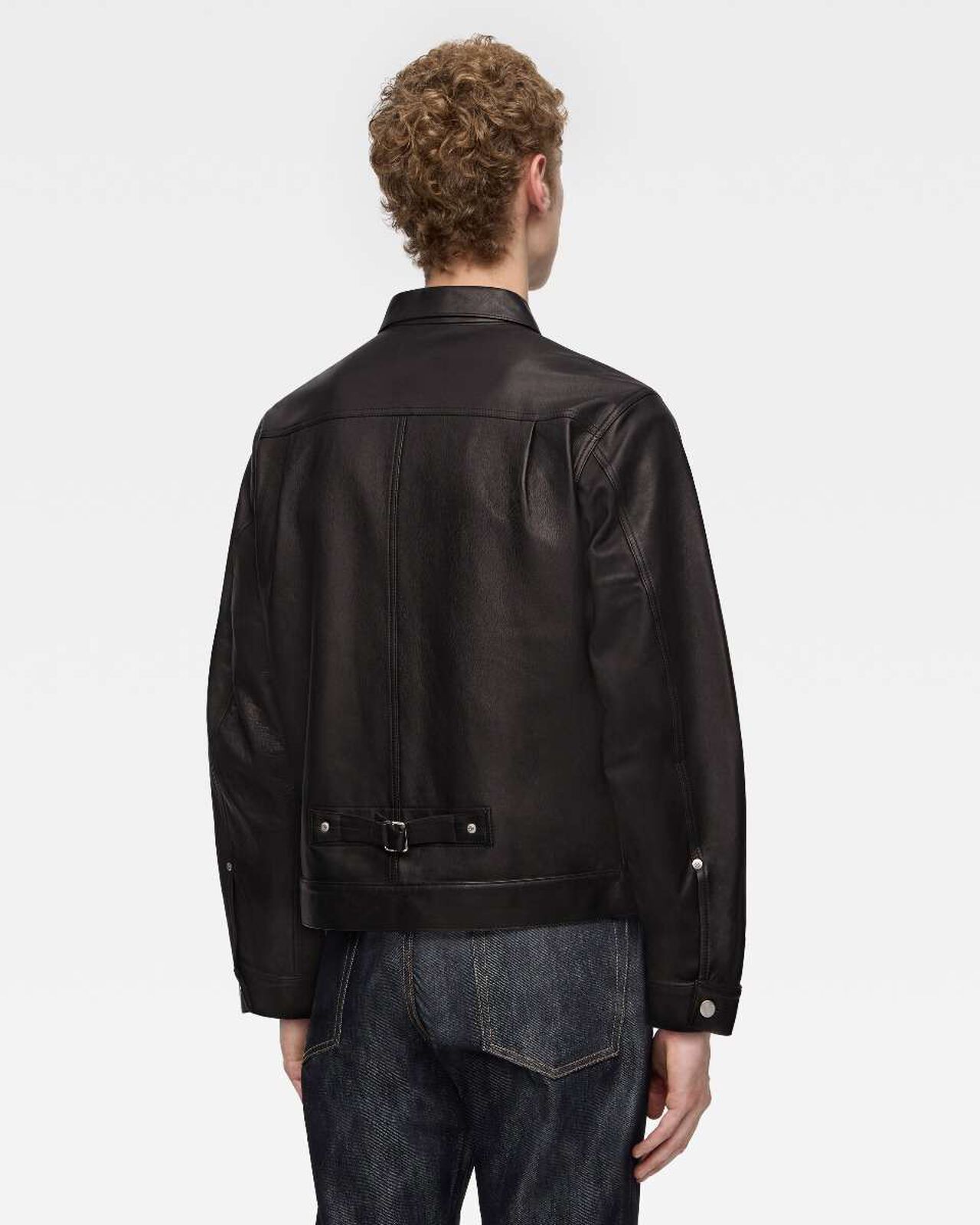 LEATHER JACKET,BLK, large image number 2