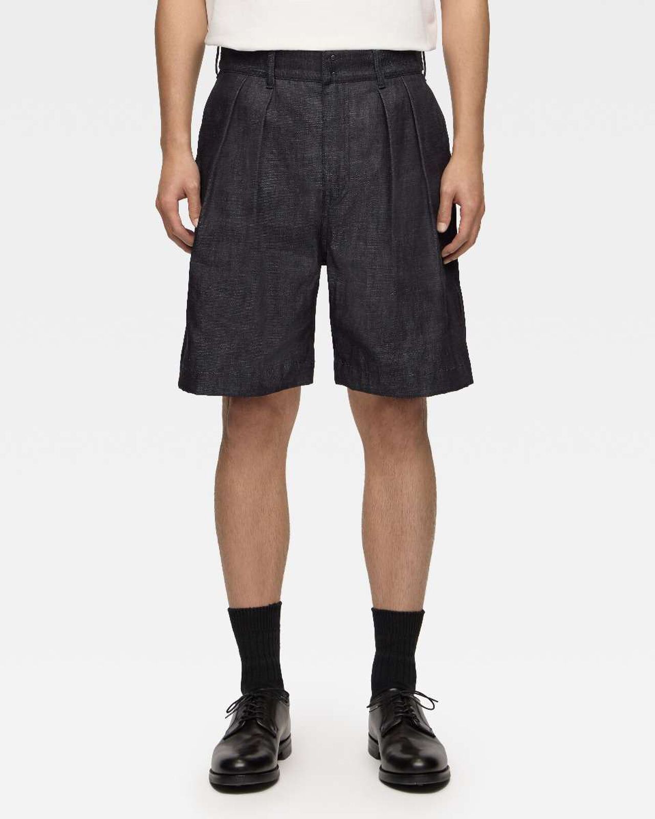 DENIM WIDE SHORTS,Indigo, large image number 0