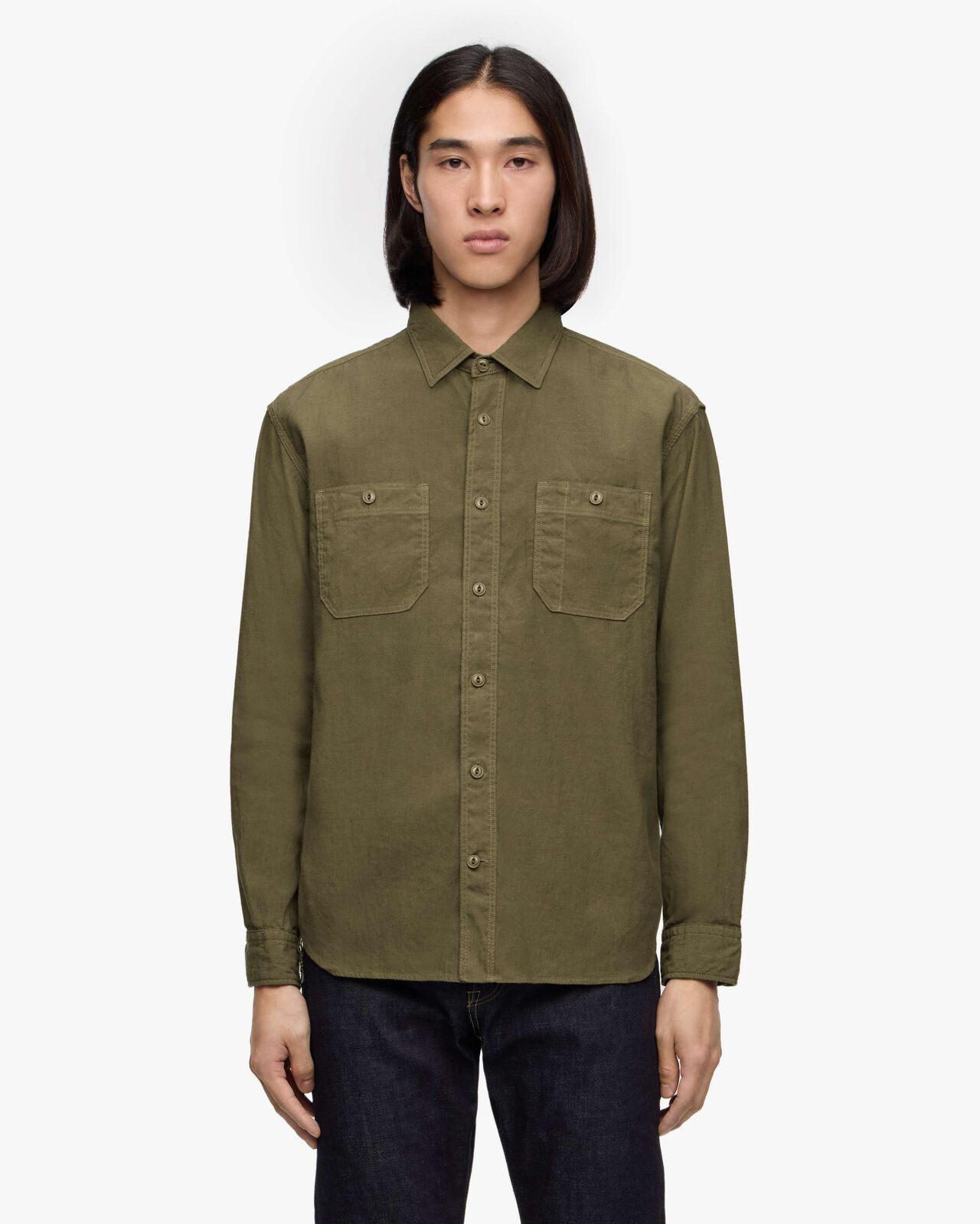 [Late Mar Release] LINEN L/S SHIRT,BLK, large image number 0