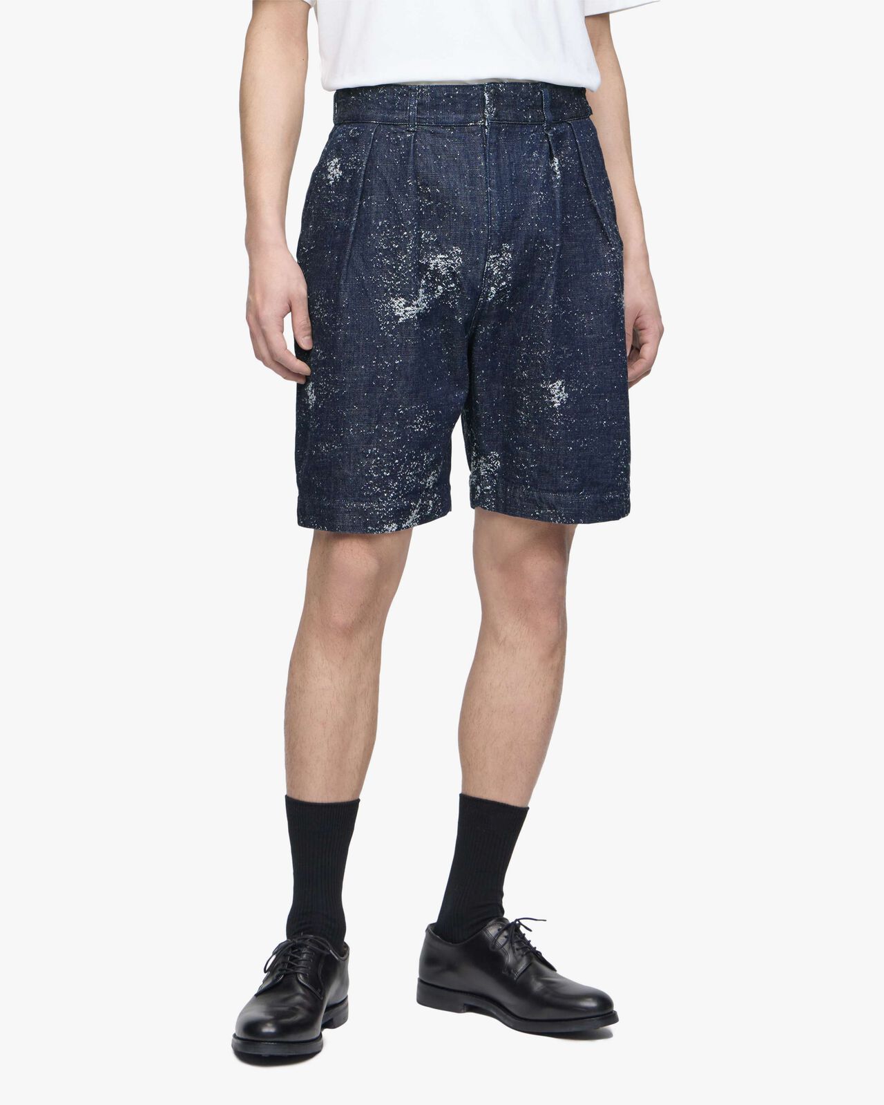 WIDE SHORTS - JAGUARD,Indigo, large image number 1