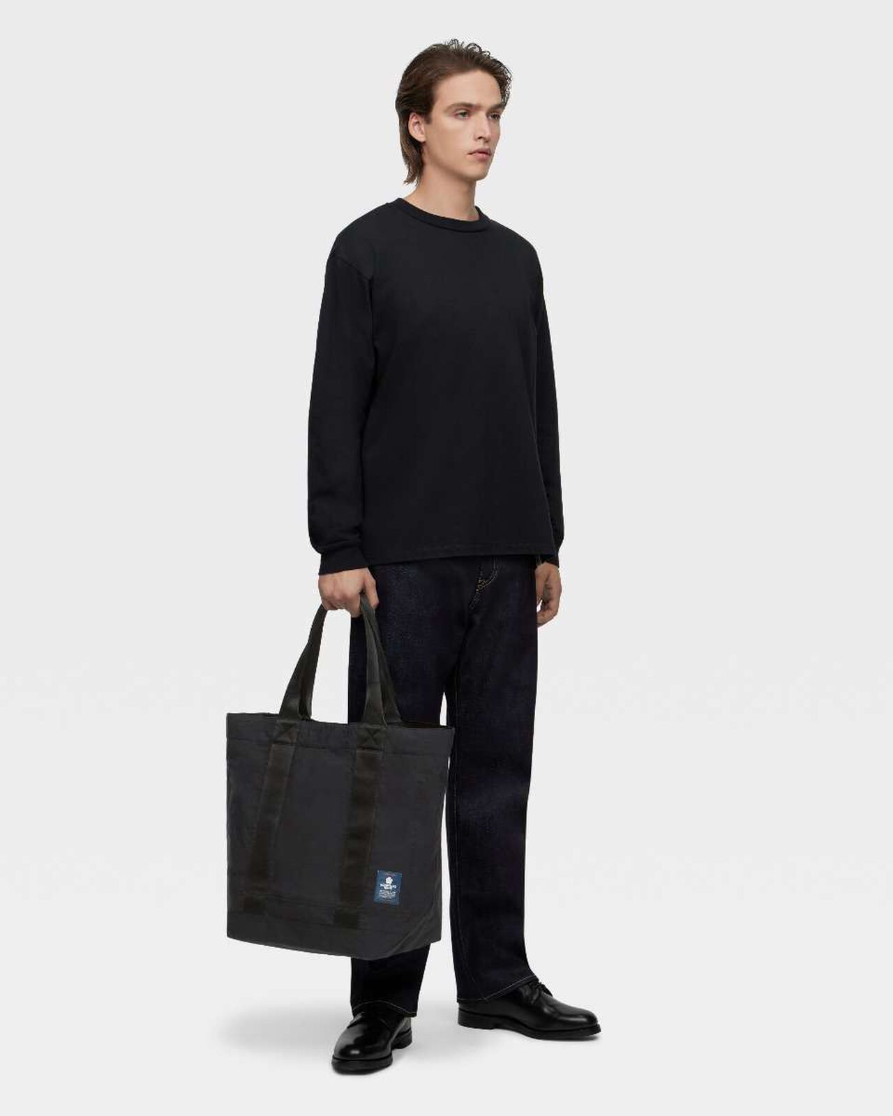 KONBU NYLON TOTE BAG,BLK, large image number 4