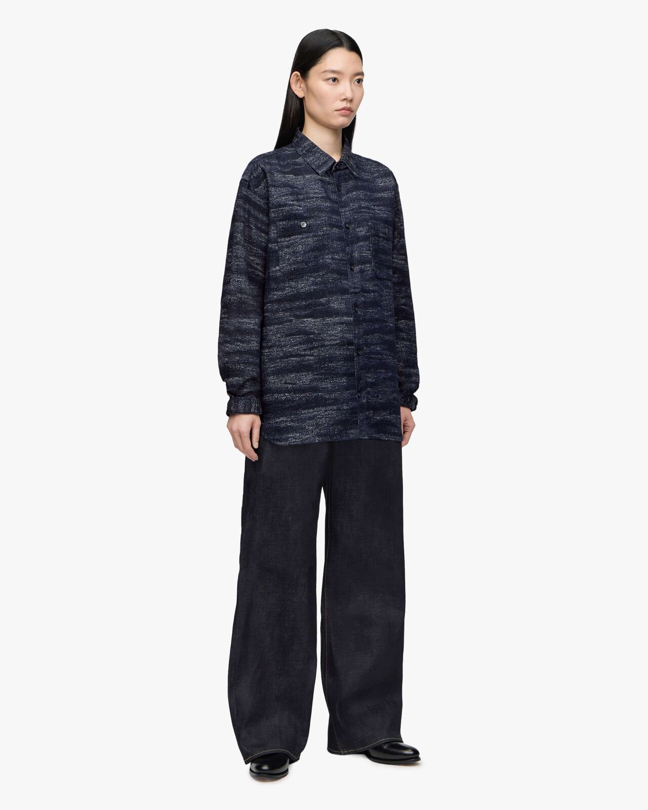 JACQUARD SHIRT,Indigo, large image number 5