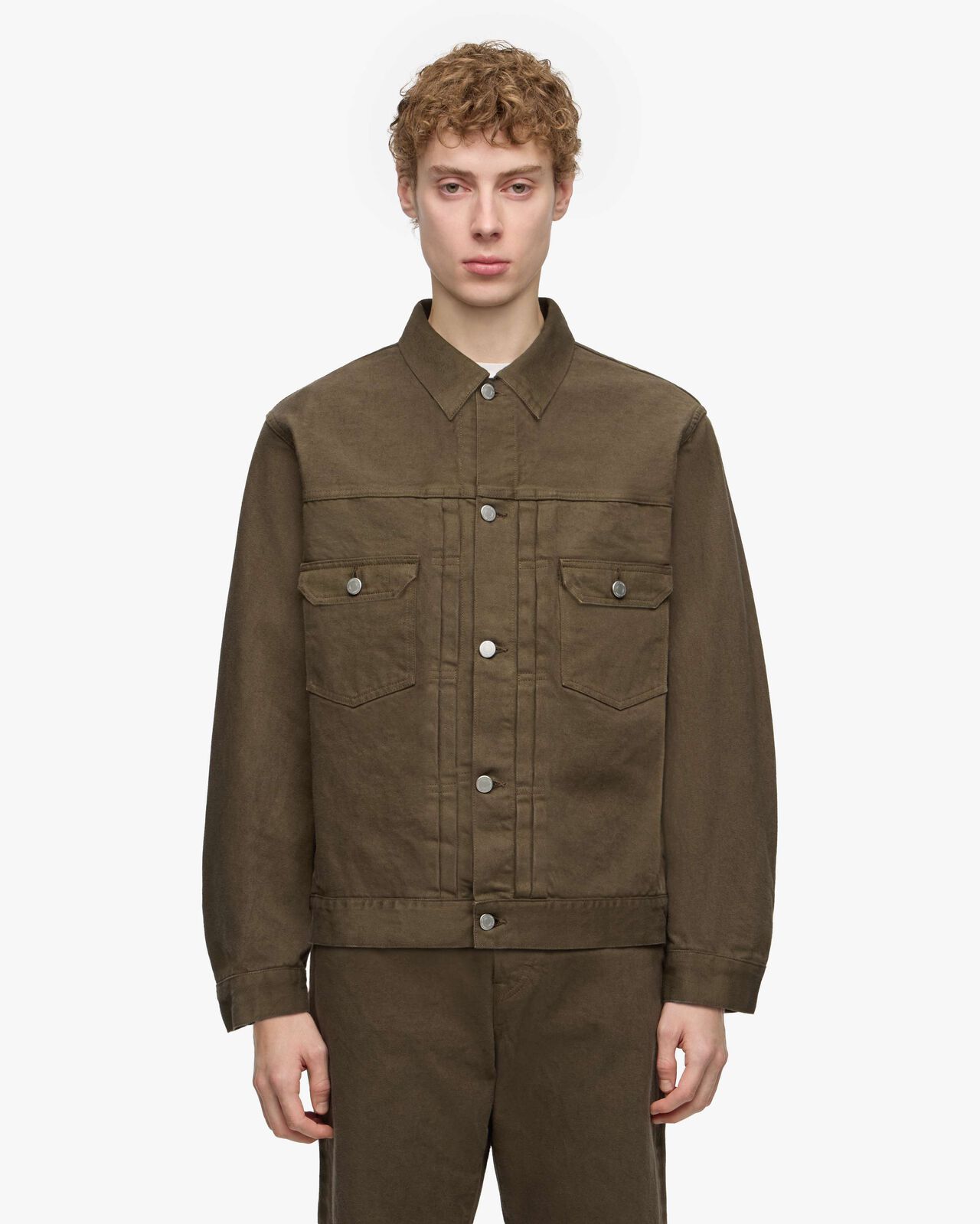 #002 DENIM JKT - MOSS,KHAKI, large image number 0