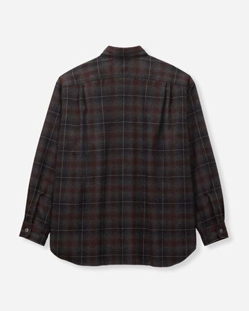 WOOL×CASHMERE OMBRE CHECK L/S SHIRT,GRY, small image number 6