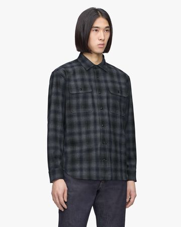 WOOL CHECK SHIRT,NAVY, large image number 1