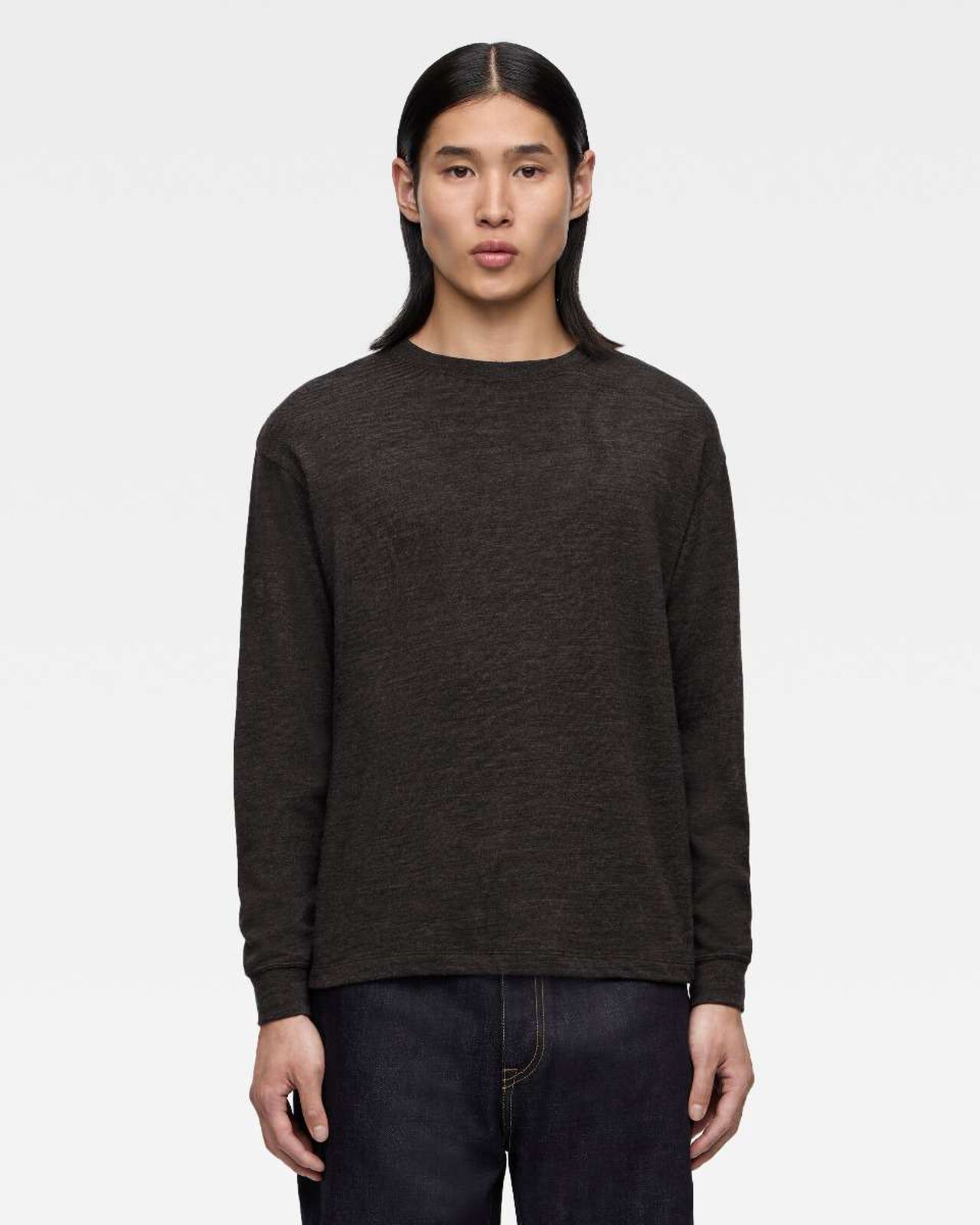 MERINO WOOL L/S TEE,GRY, large image number 0