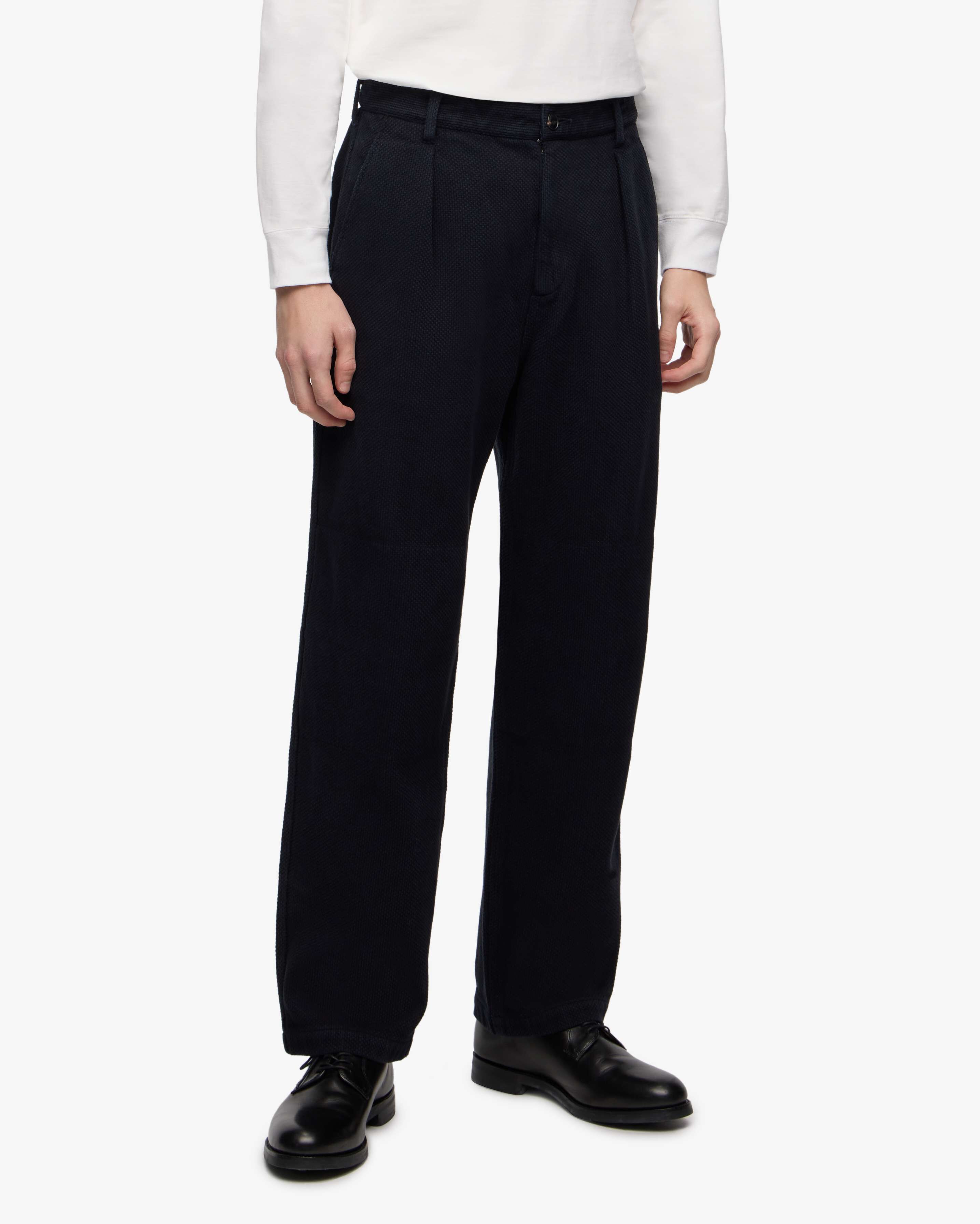 パンツ Kashiko EmbroiedNonfadeDenimPants_Black SASHIKO PANTS-OVERDYE