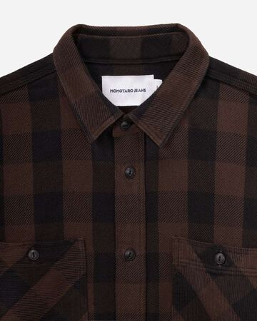 BLOCK CHECK L/S SHIRT,BRN, small image number 7