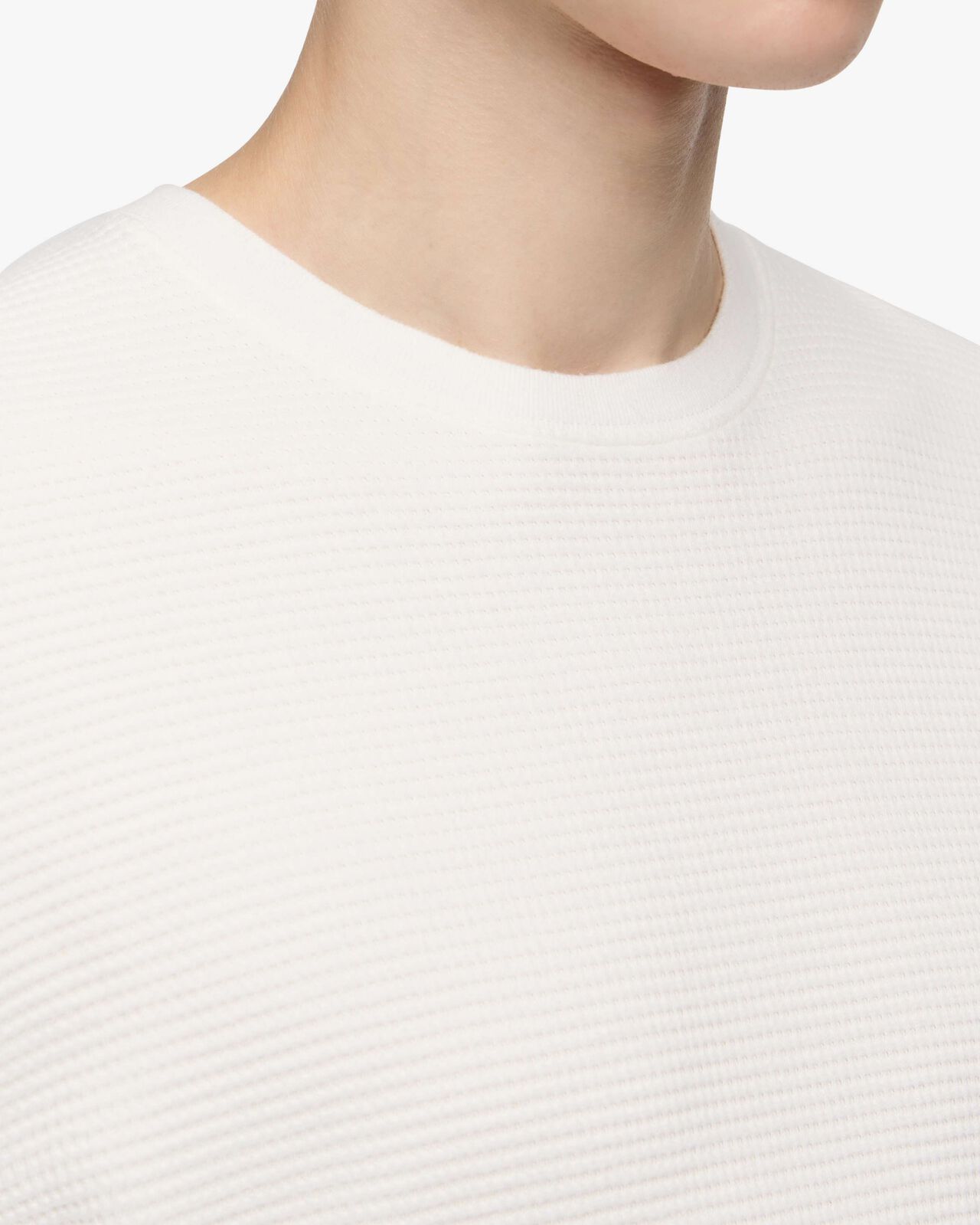 SUVIN COTTON THERMAL L/S TEE,Nero, large image number 4