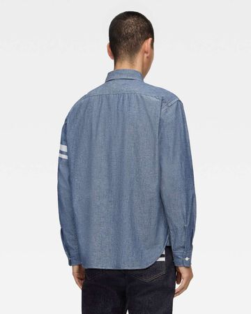 TRIPLE STITCH L/S CHAMBRAY SHIRT (TWO STRIPES),靛藍, large image number 2