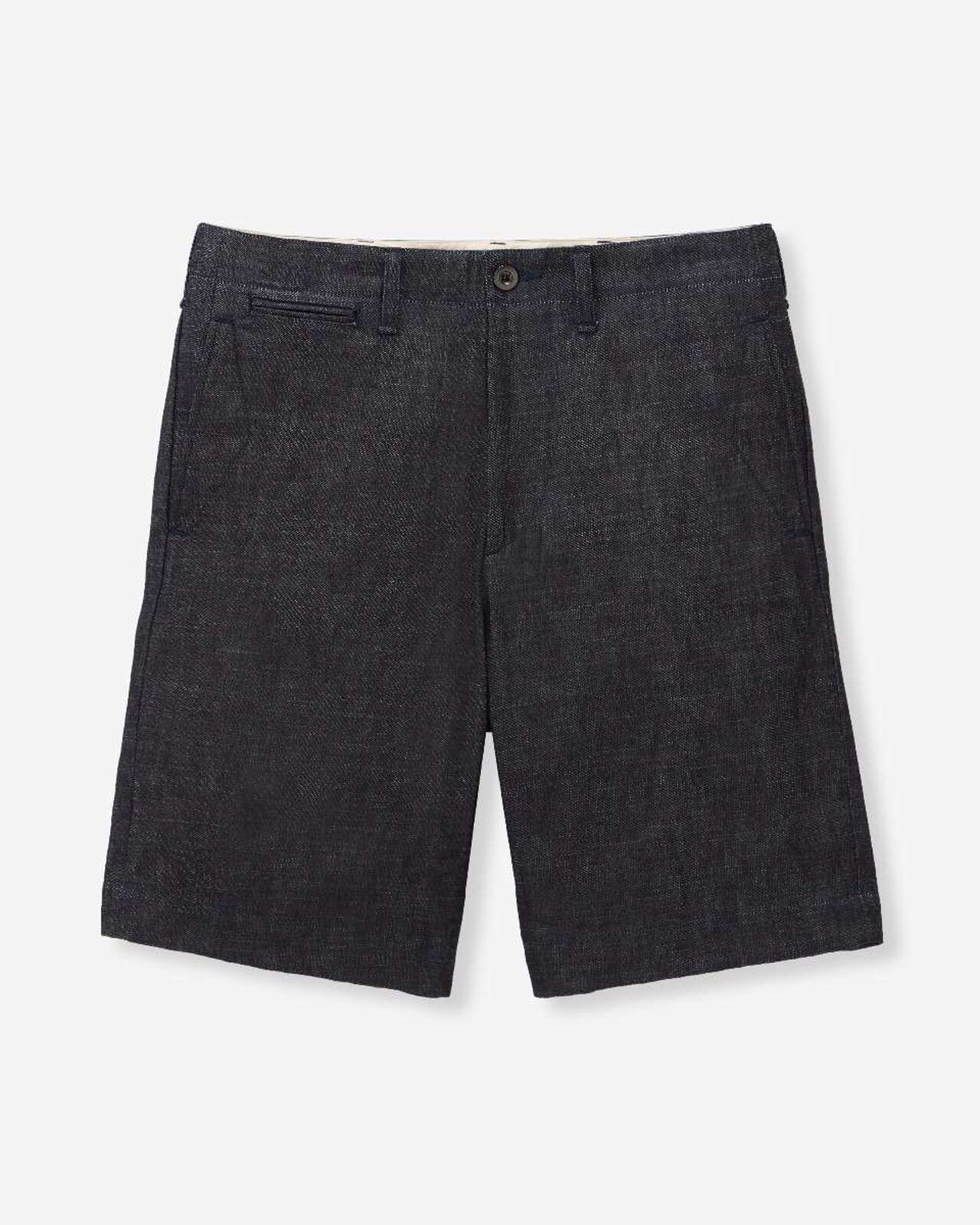 DENIM SLIM SHORTS,Indigo, large image number 4