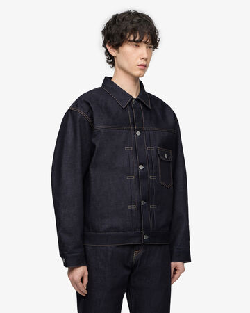 LINED DENIM JACKET,Indigo, large image number 1