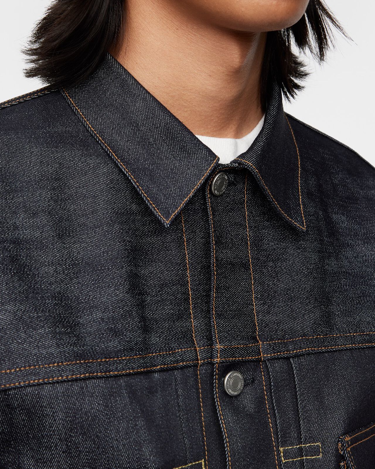 #002 SILK DENIM JACKET 15oz,Indigo, large image number 6
