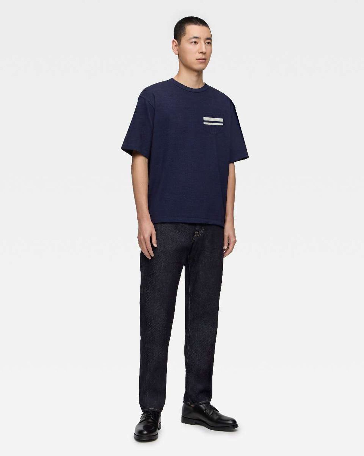 YARN DYED S/S POCKET TEE - INDIGO,Indigo, large image number 3