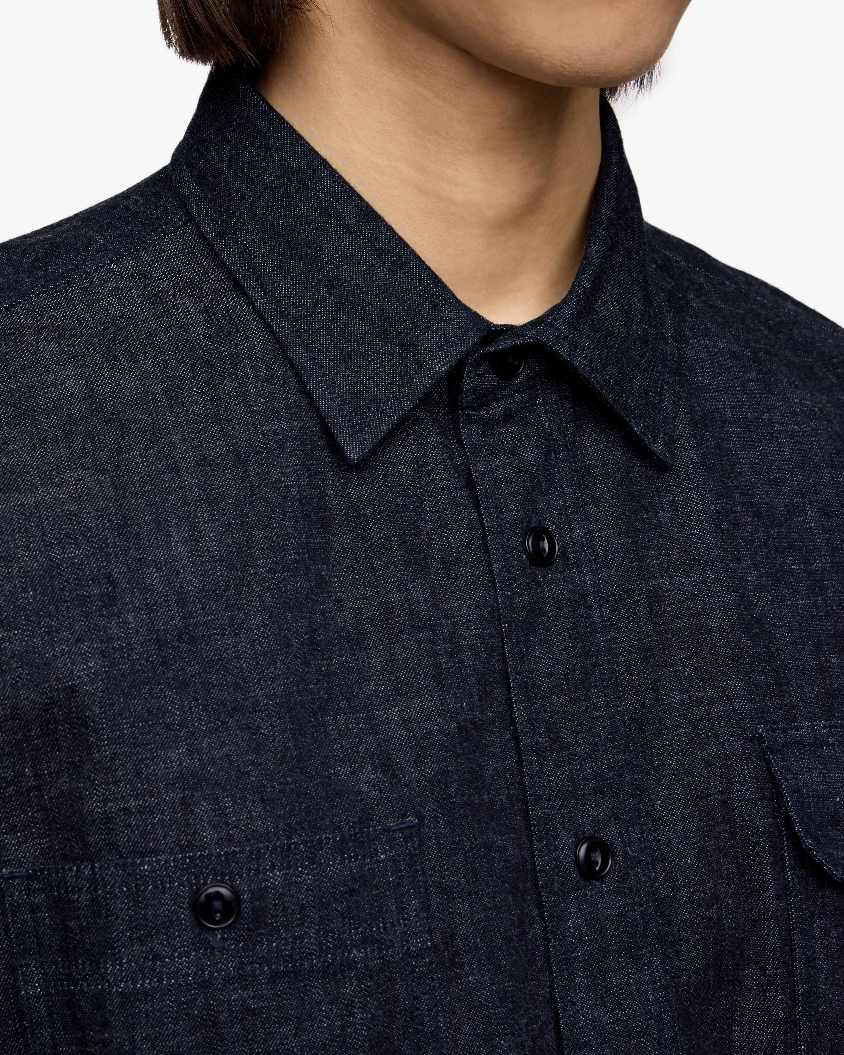 【まろろ】 TRIPLE STITCH L/S DENIM SHIRT