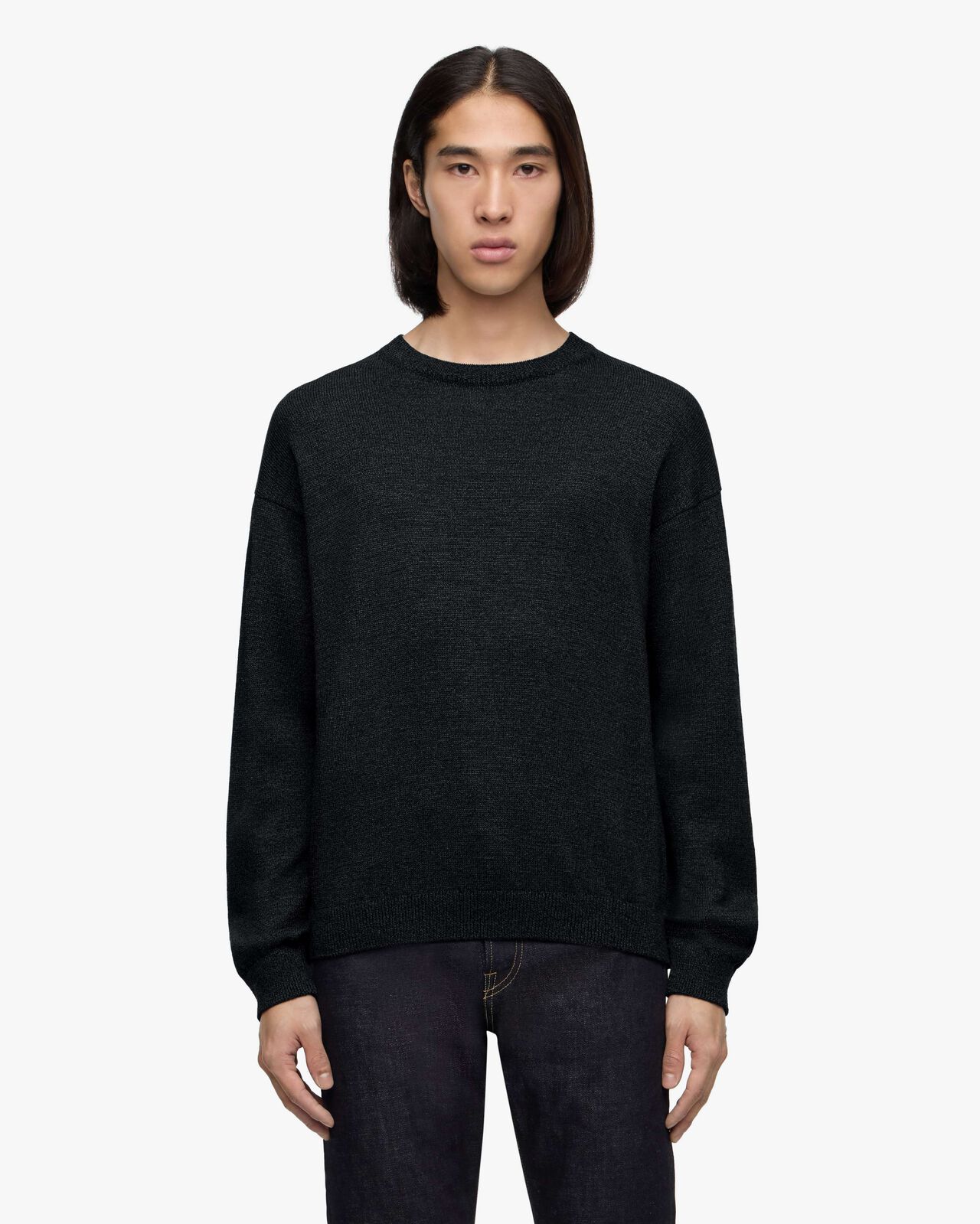 L/S KNIT - WASHI PAPER,Noir, large image number 9