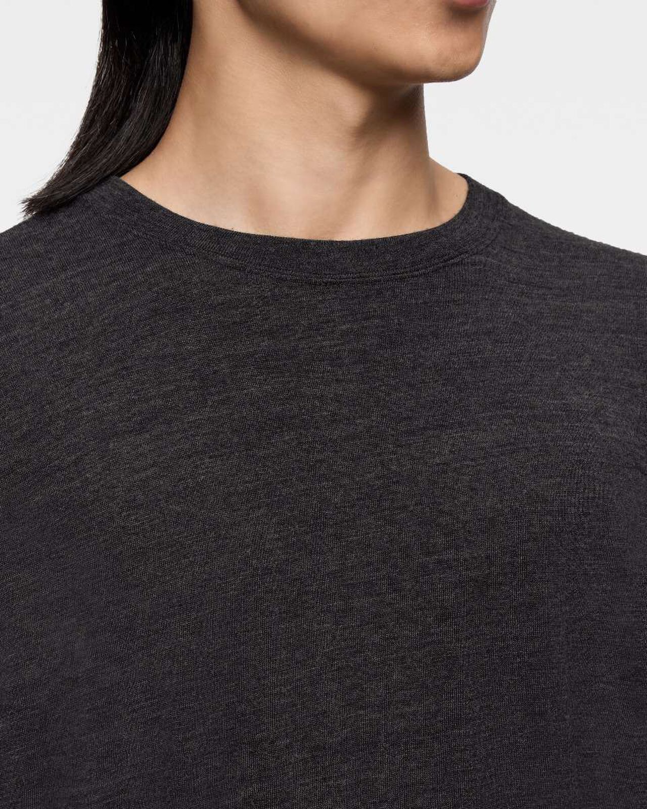 MERINO WOOL L/S TEE,GRY, large image number 4