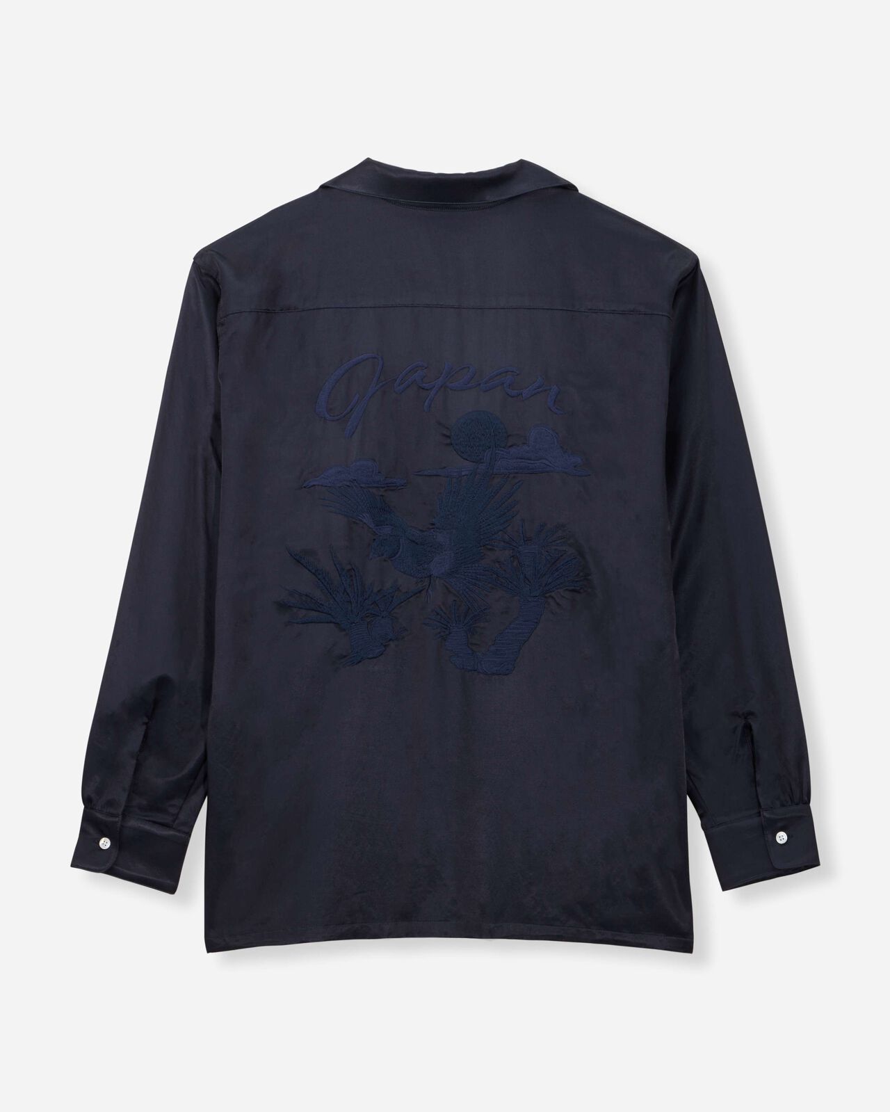 SATIN SOUVENIR L/S SHIRT,NAVY, large image number 6